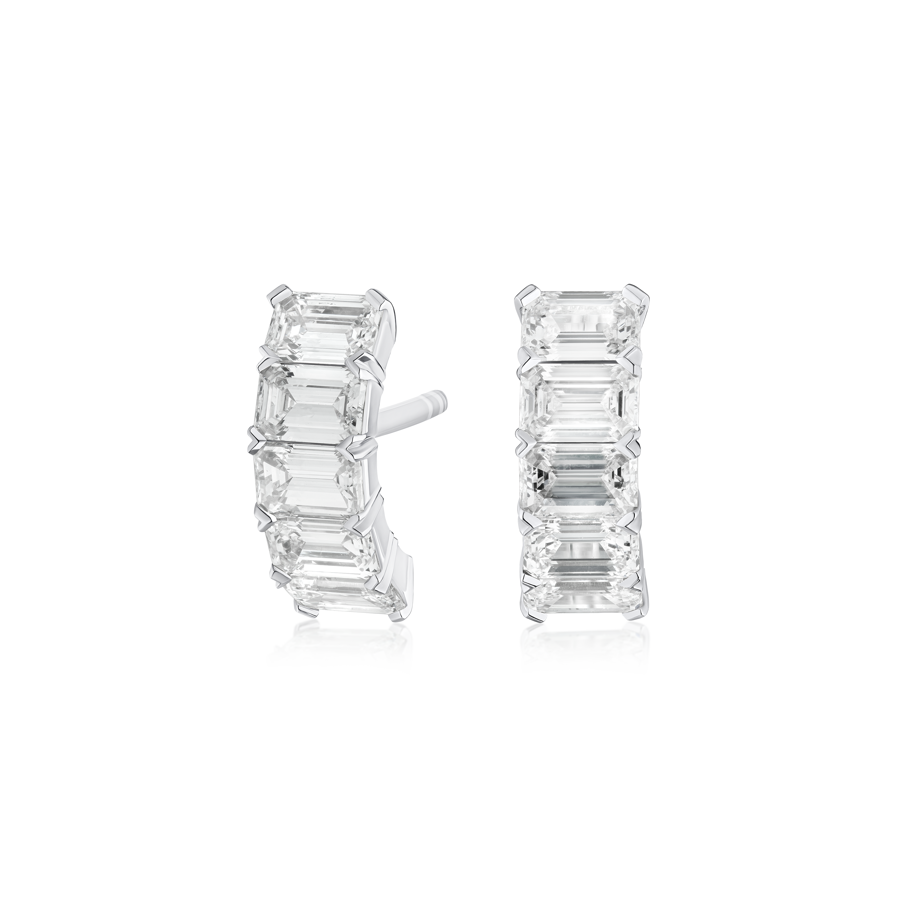 2.00cts Emerald Cut Diamond Set Earrings