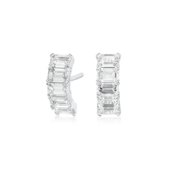2.00cts Emerald Cut Diamond Set Earrings