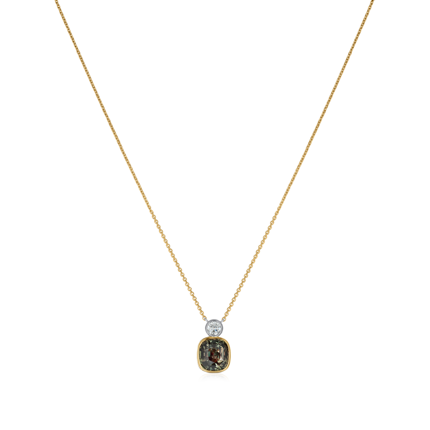 3.08cts Alexandrite and Diamond Pendant