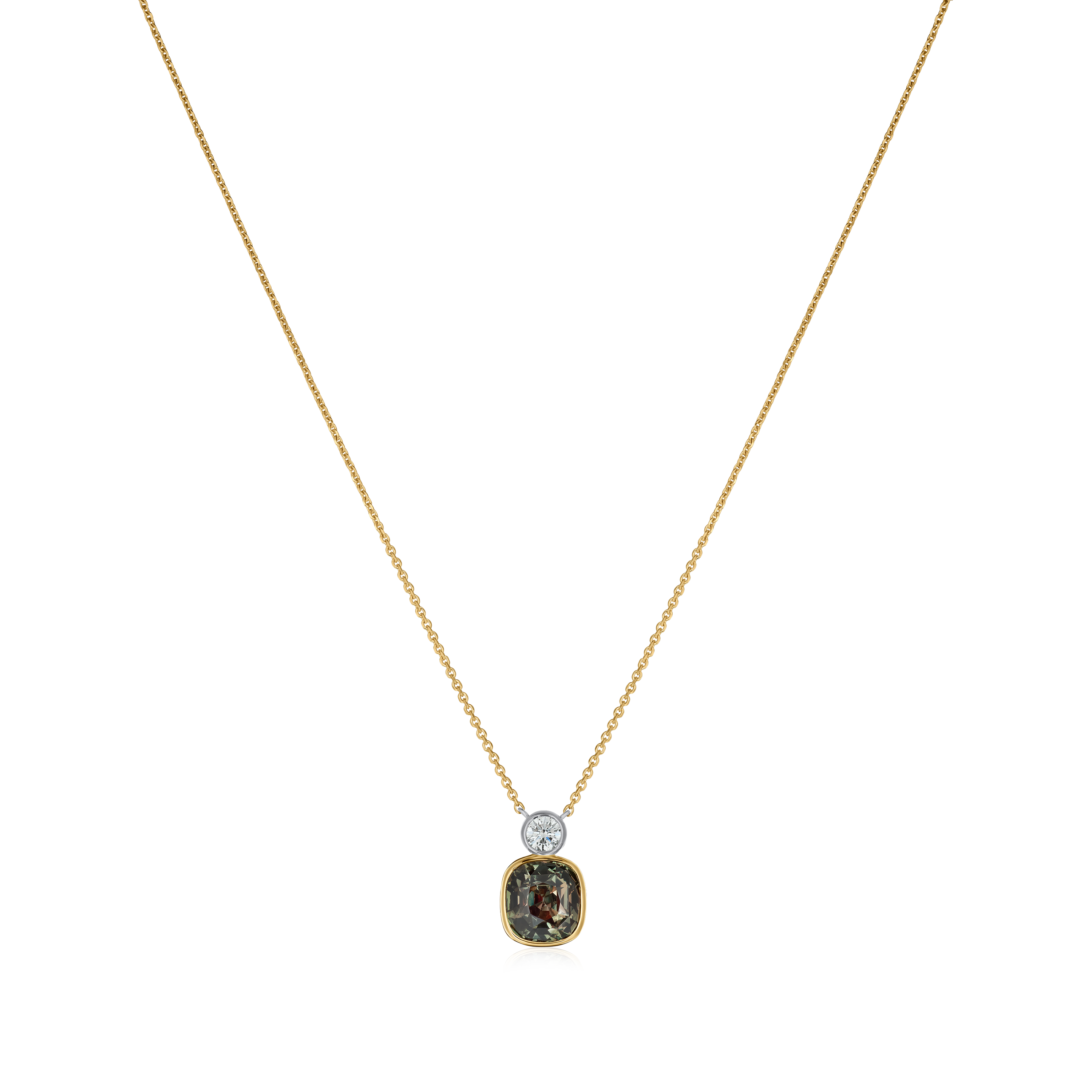 3.08cts Alexandrite and Diamond Pendant