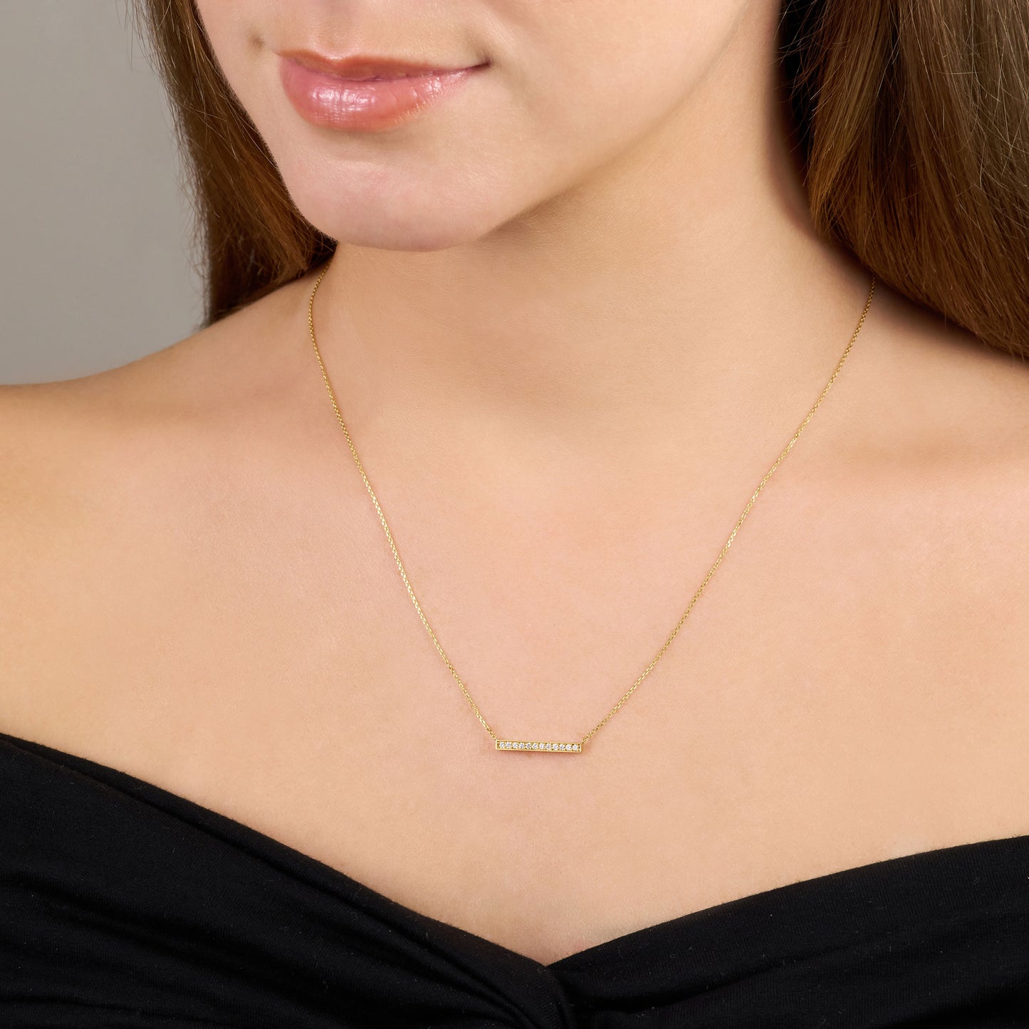 Skyline Collection 18ct Yellow Gold Diamond Set Horizontal Pendant