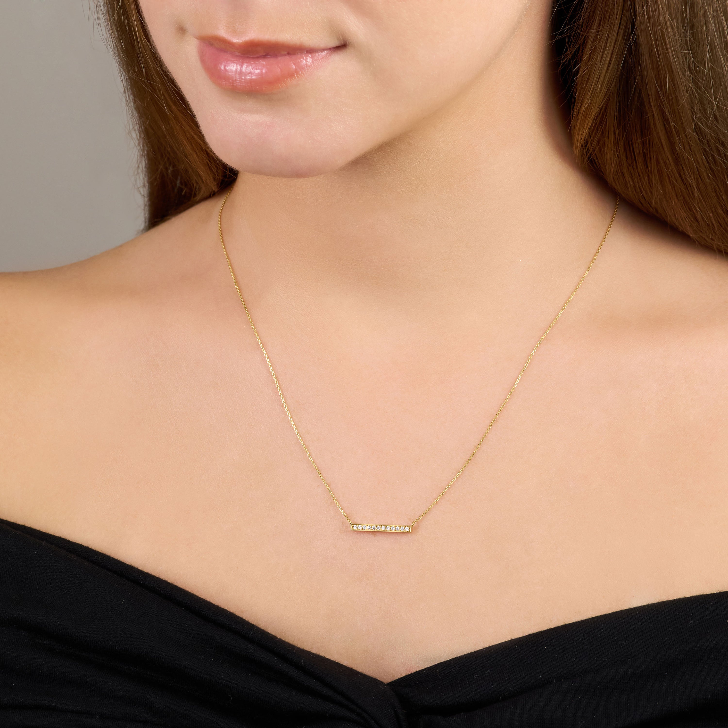 Skyline Collection 18ct Yellow Gold Diamond Set Horizontal Pendant