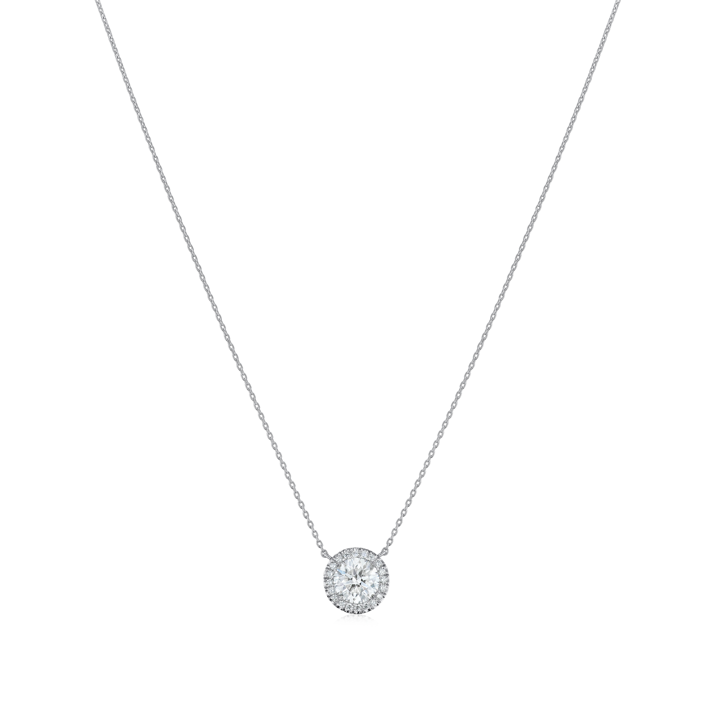 1.01cts Round Brilliant Cut Diamond Cluster Pendant
