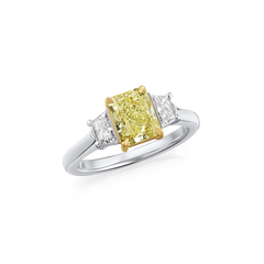 1.51cts Yellow and White Diamond Three Stone Ring