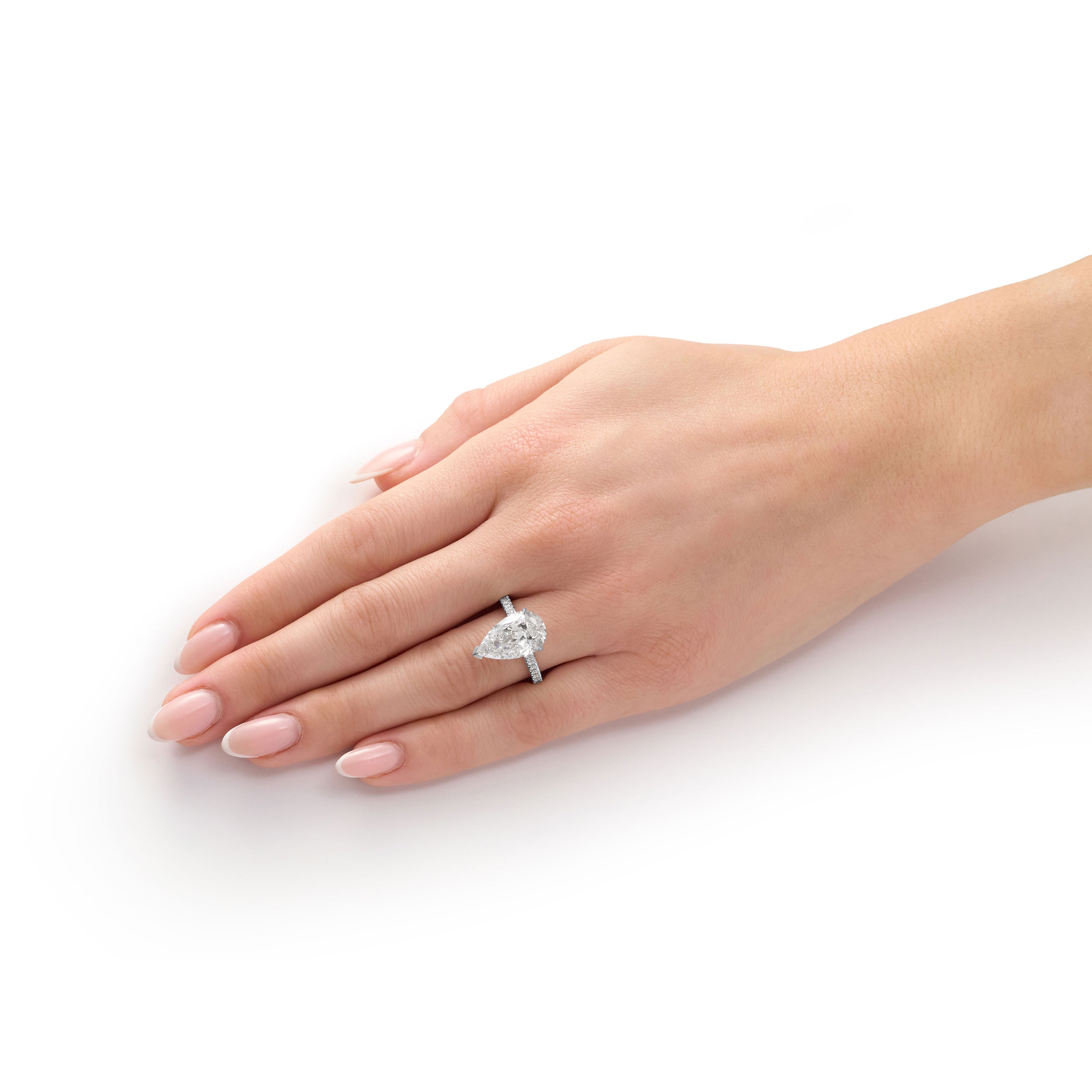 5.01ct Pear Cut Diamond Solitaire Ring