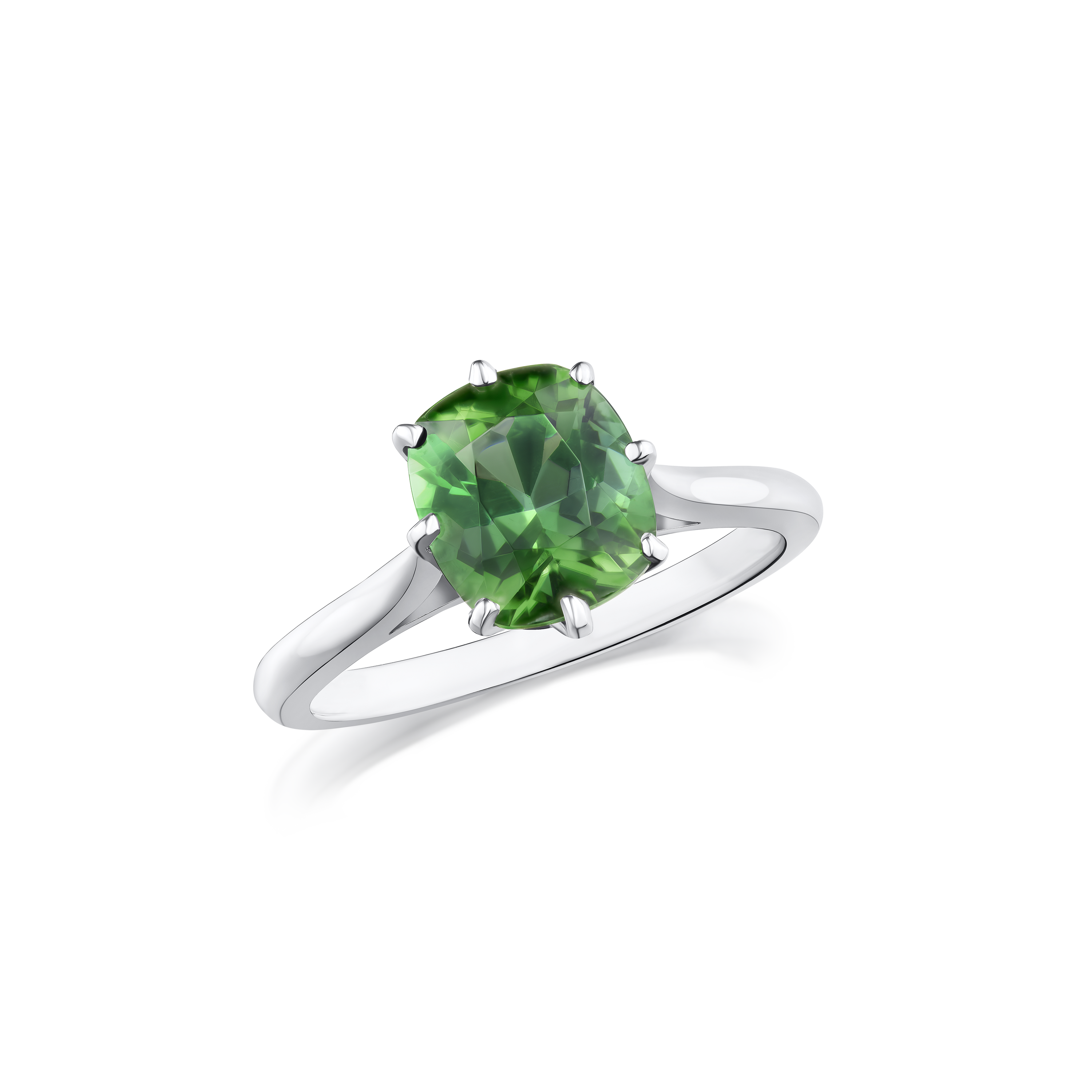 1.94cts Cushion Shape Green Tourmaline Ring