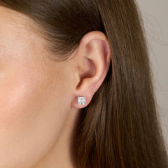 2.08cts Asscher Cut Diamond Superfine Stud Earrings