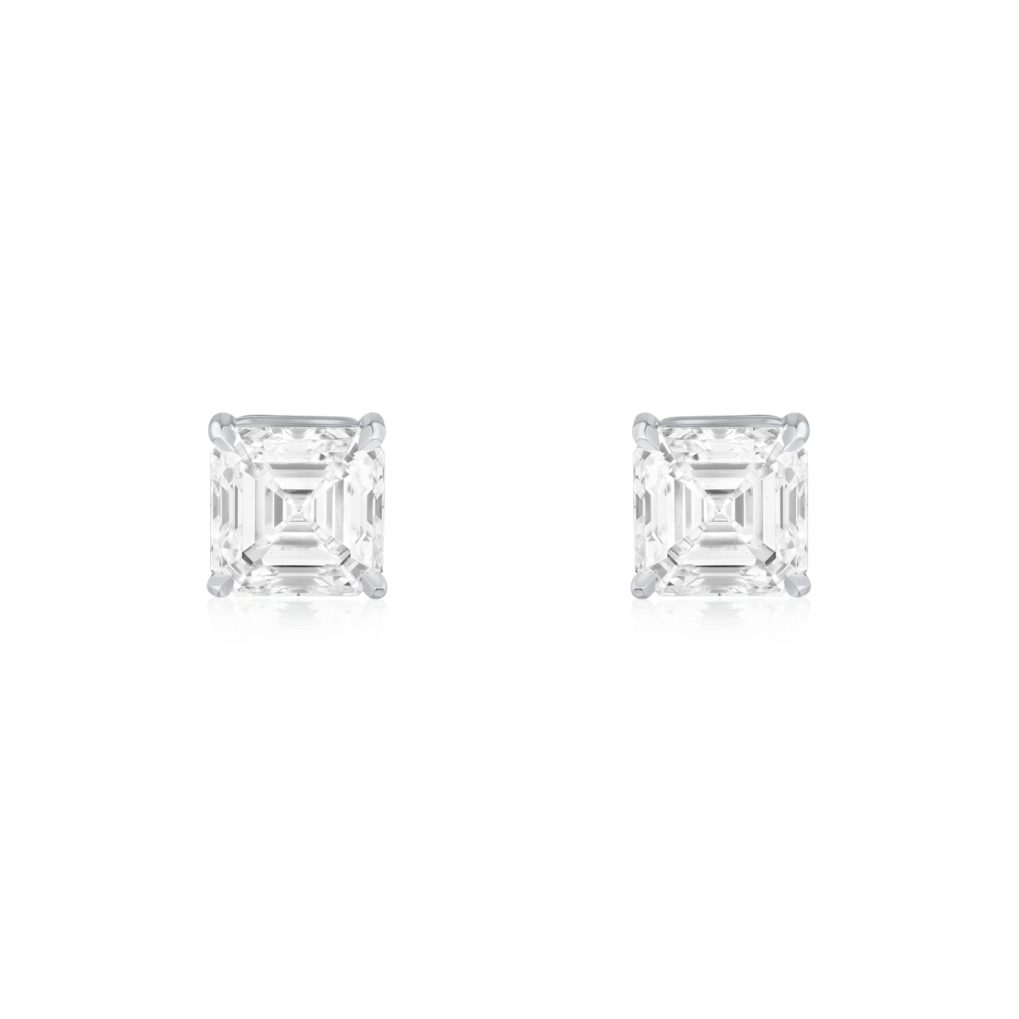 2.08cts Asscher Cut Diamond Superfine Stud Earrings
