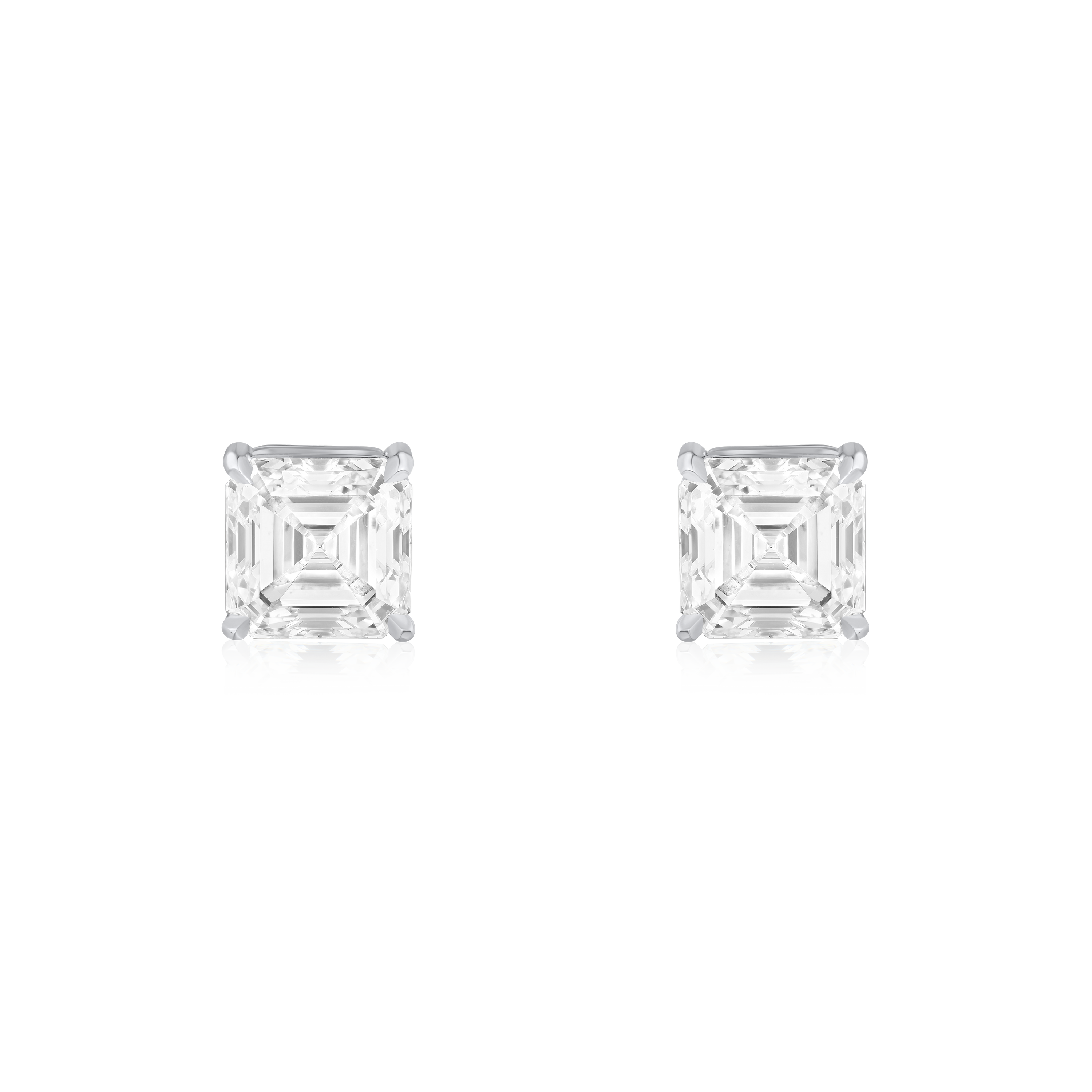 2.08cts Asscher Cut Diamond Superfine Stud Earrings