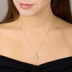 3.03cts Fancy Yellow Diamond and White Diamond Drop Pendant