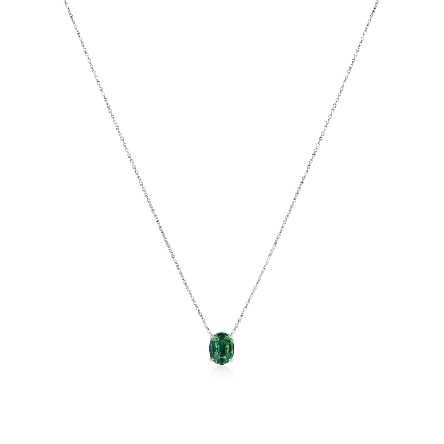 2.04cts Oval Green Sapphire Pendant