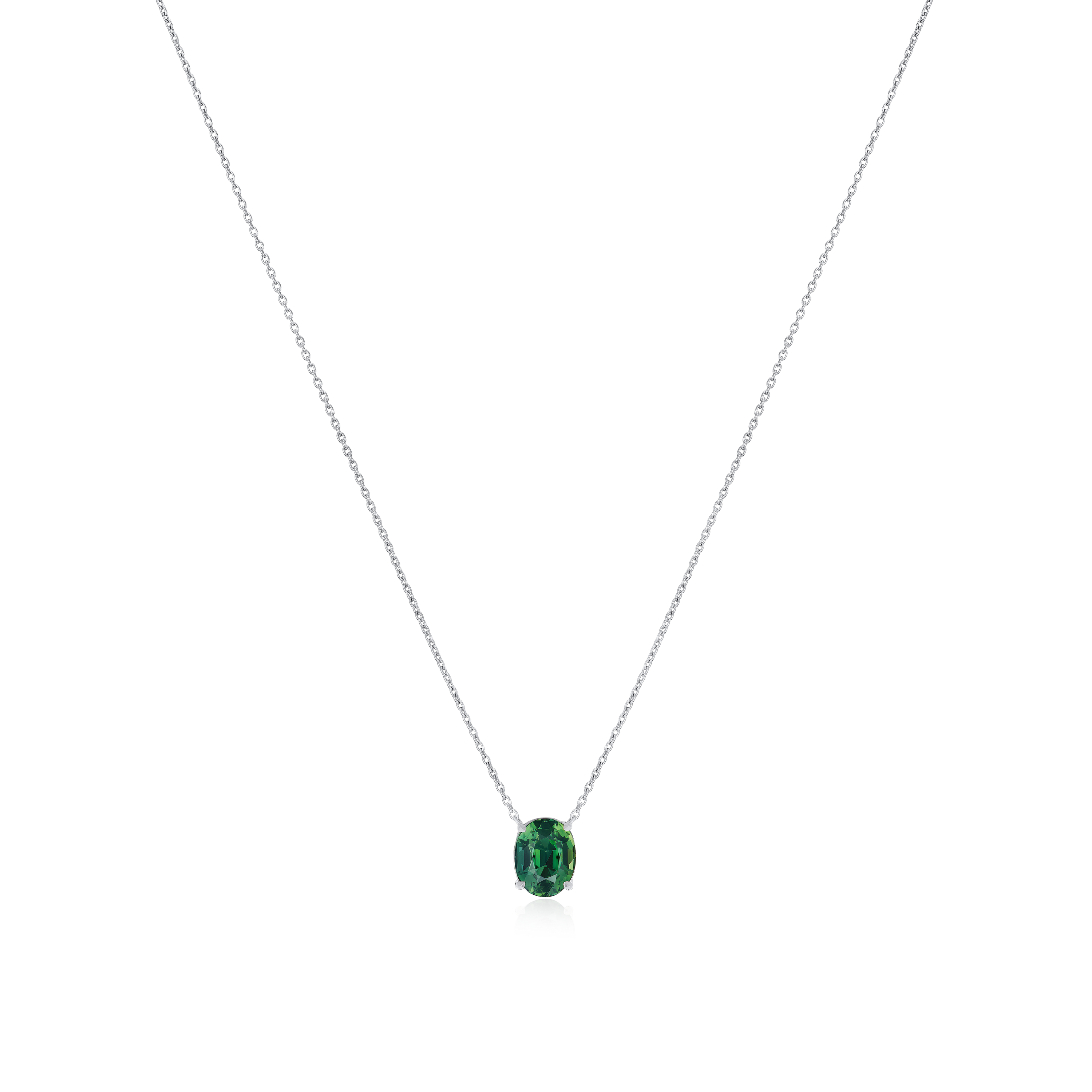 2.04cts Oval Green Sapphire Pendant
