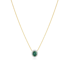 2.05cts Teal Sapphire and Diamond Cluster Pendant