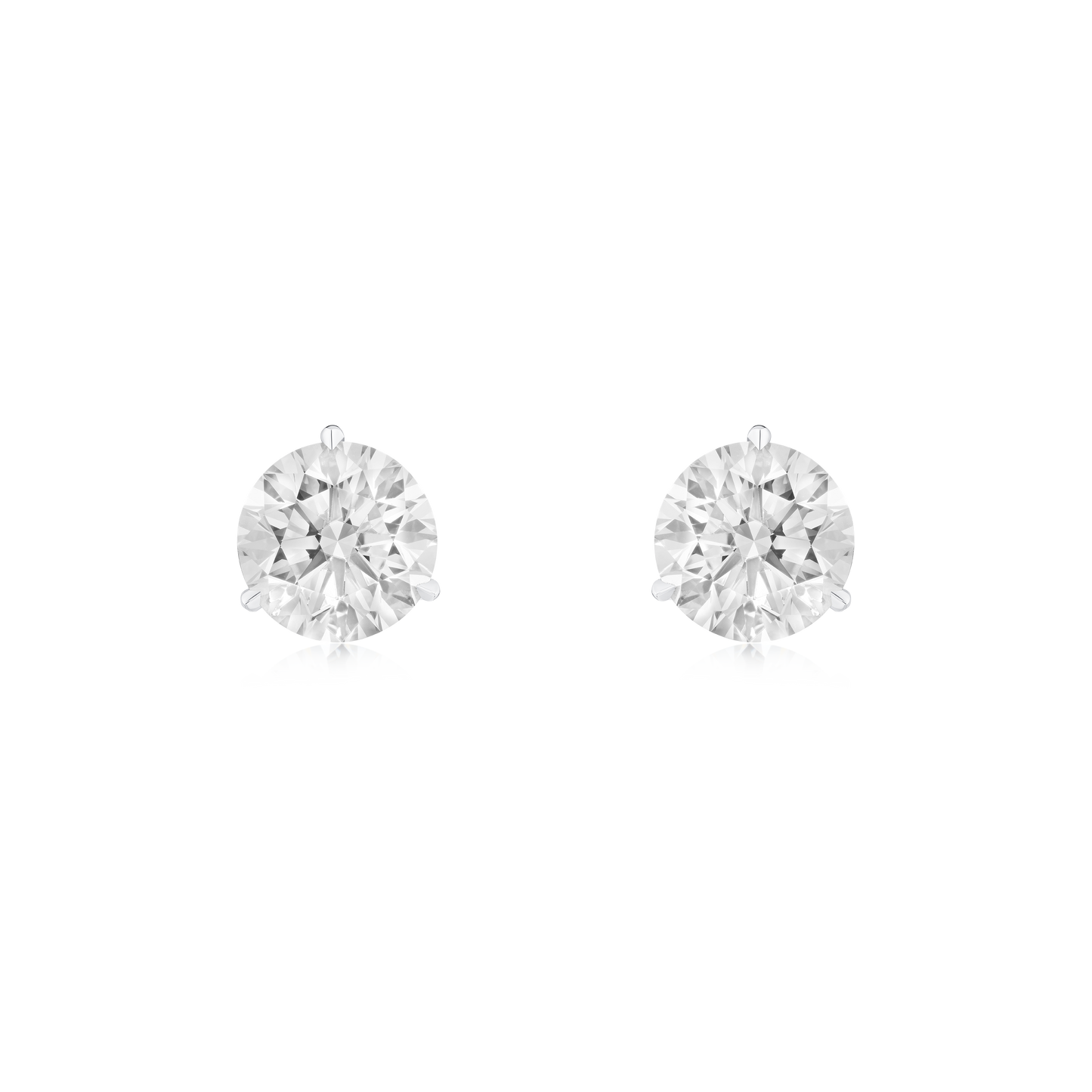 4.02cts Round Brilliant Cut Diamond Martini Set Stud Earrings