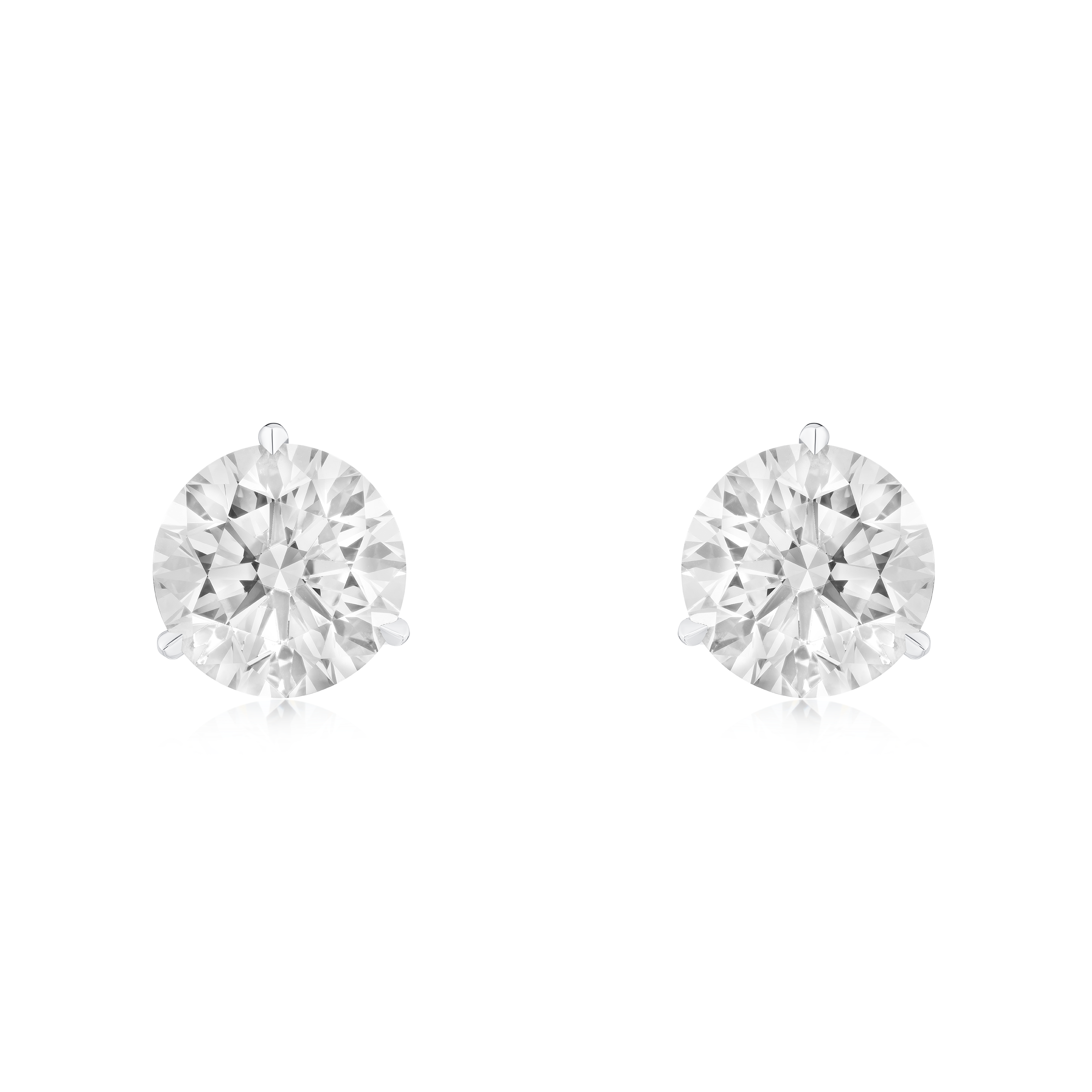 4.02cts Round Brilliant Cut Diamond Martini Set Stud Earrings