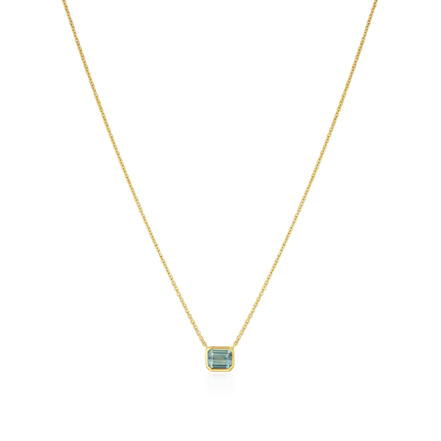 0.89ct Octagon Blue-Green Sapphire Superfine Pendant