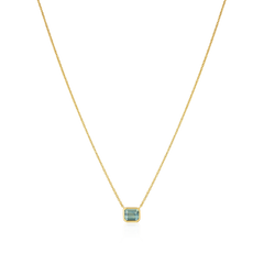 0.89ct Octagon Blue-Green Sapphire Superfine Pendant