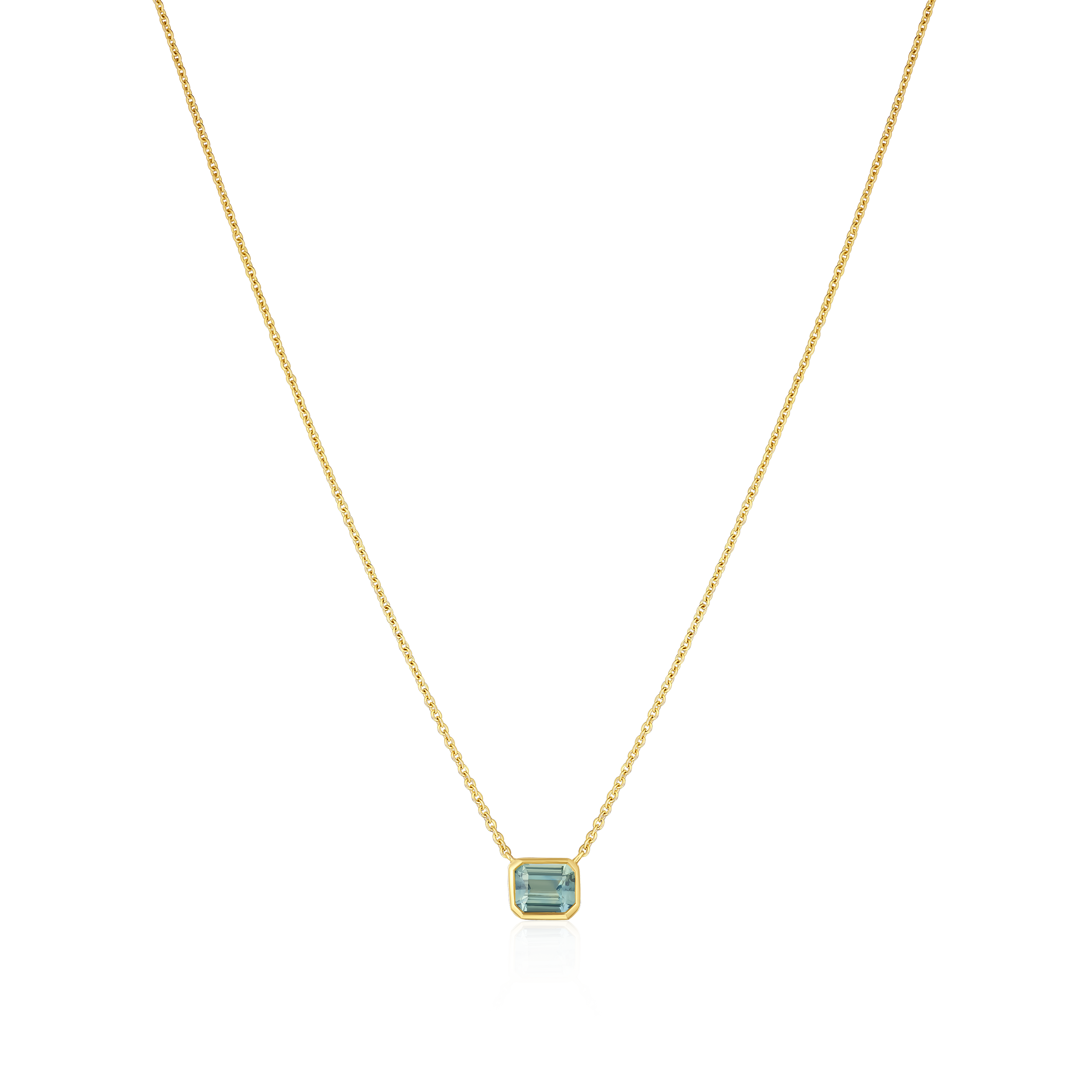 0.89ct Octagon Blue-Green Sapphire Superfine Pendant