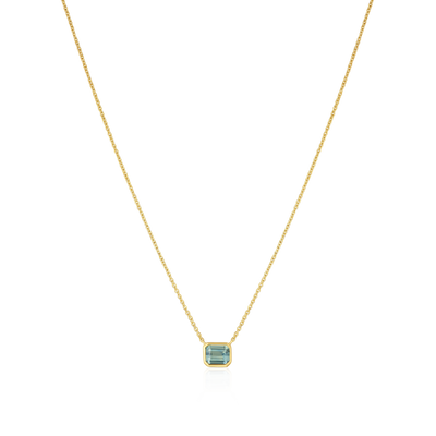 0.89ct Octagon Blue-Green Sapphire Superfine Pendant