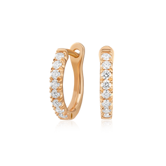 18ct Rose Gold Diamond Set Hoop Earrings