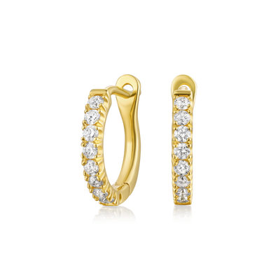 18ct Yellow Gold Diamond Set Hoop Earrings
