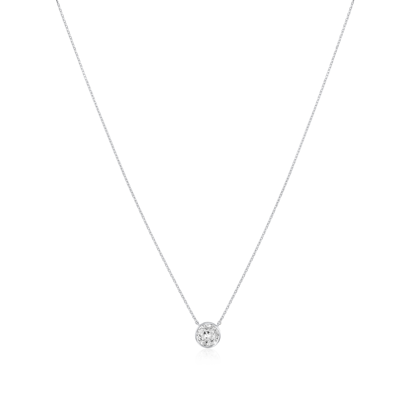 0.59ct Round Brilliant Cut Diamond Rubover Pendant