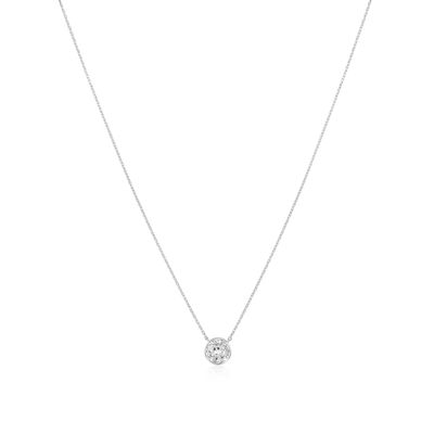 0.59ct Round Brilliant Cut Diamond Rubover Pendant