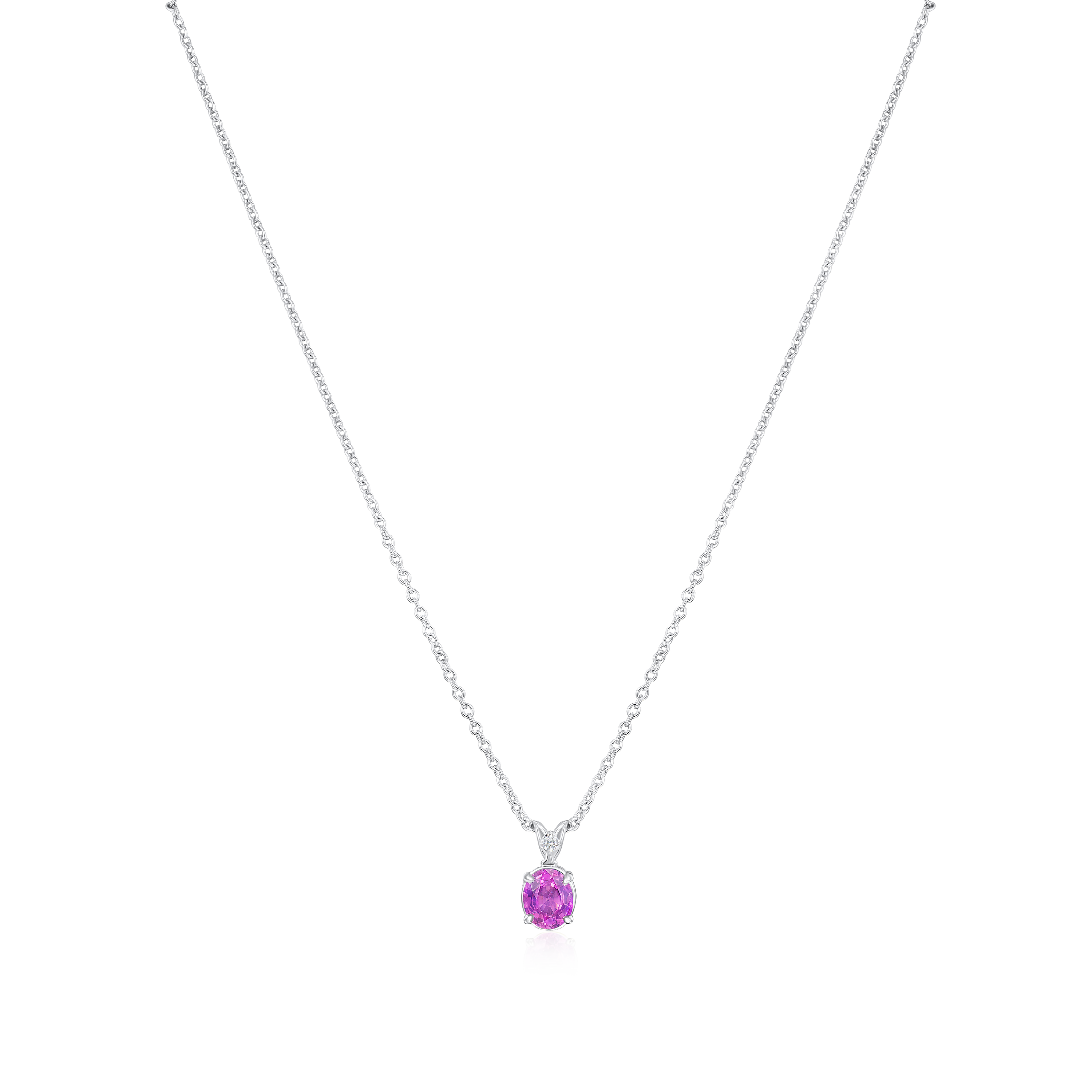 0.68ct Pink Sapphire and Diamond Pendant