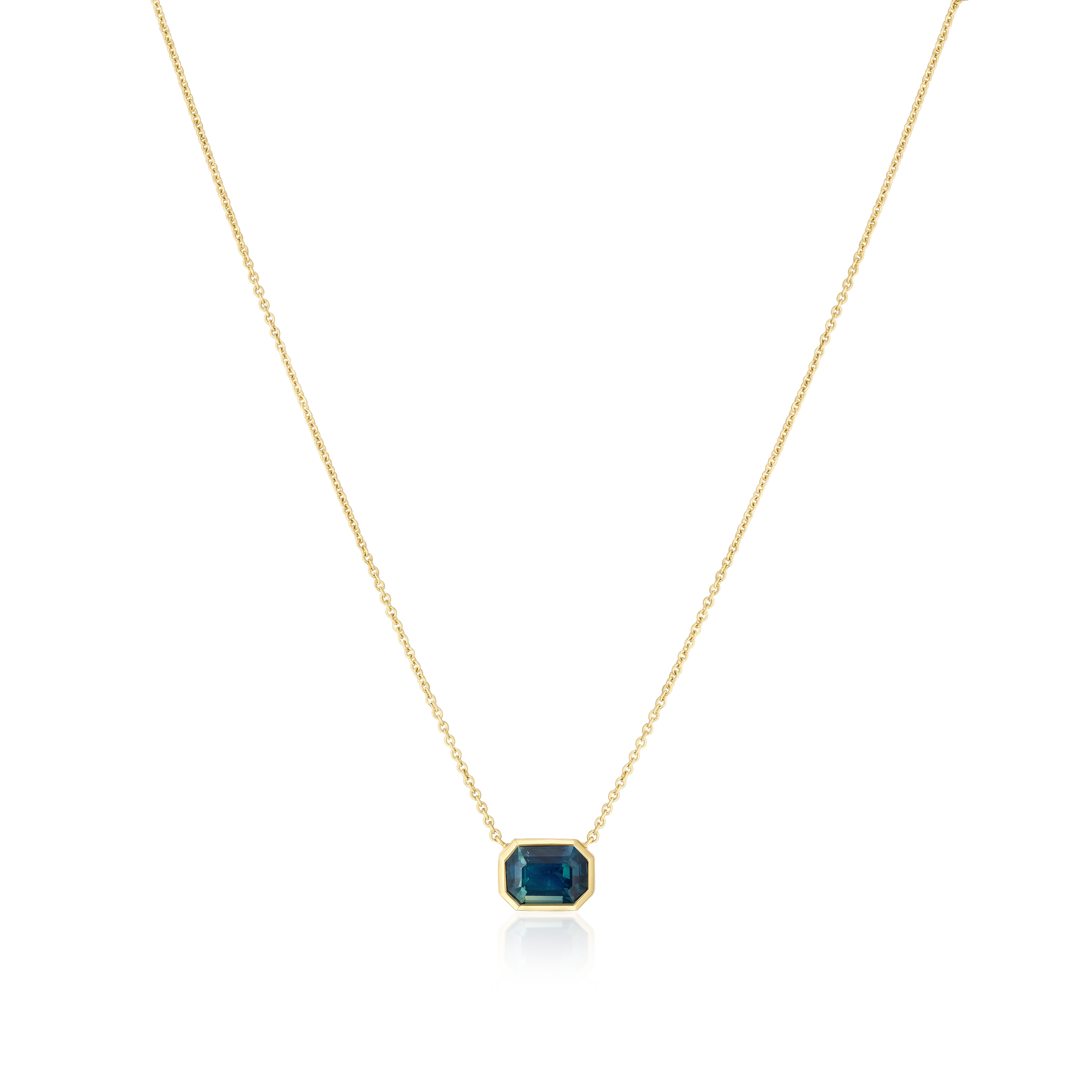 2.02cts Octagonal Teal Sapphire Pendant
