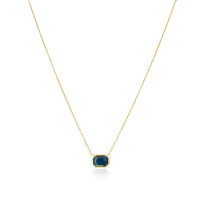 2.02cts Octagonal Teal Sapphire Pendant
