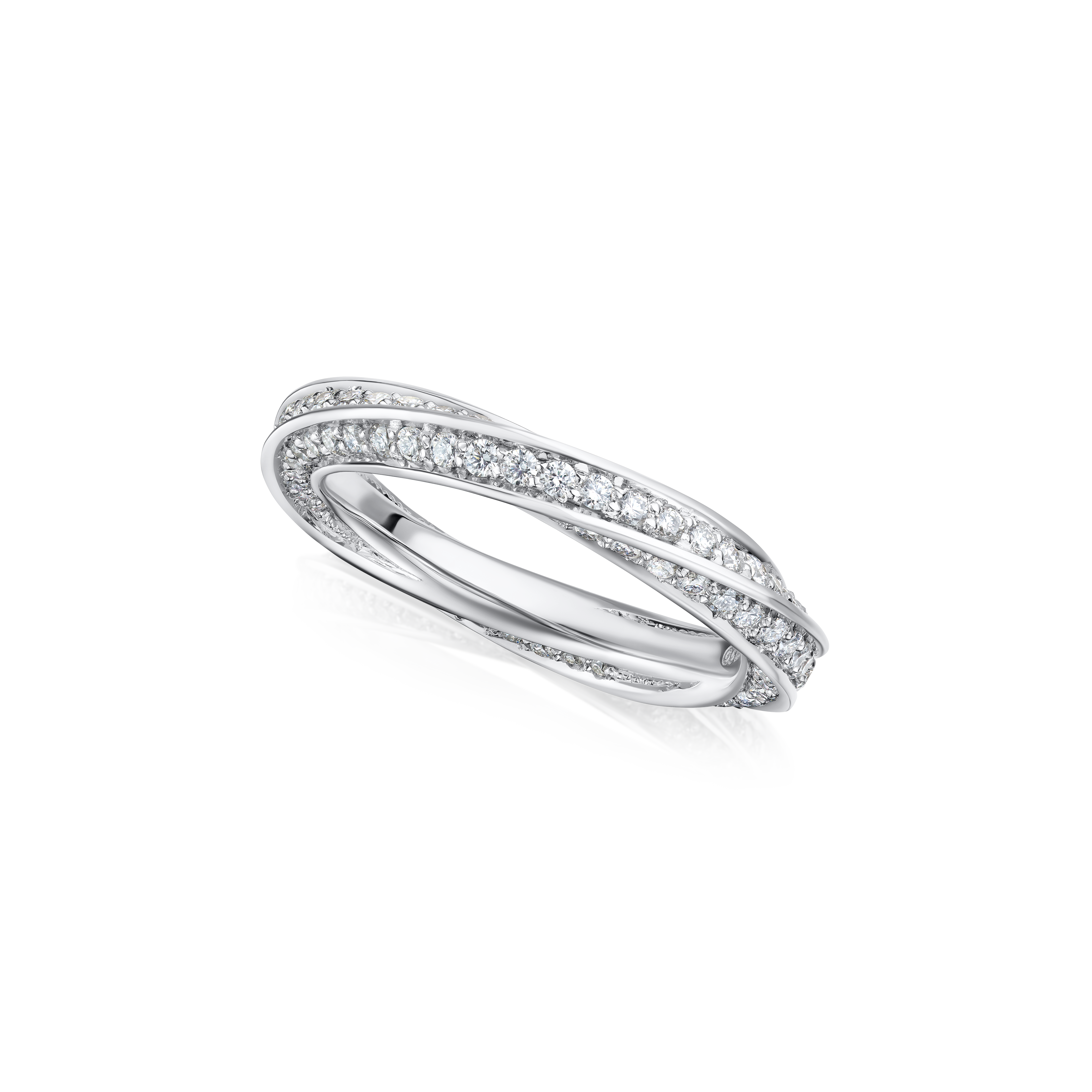 Skyline Collection Full Diamond Set Platinum Twist Ring
