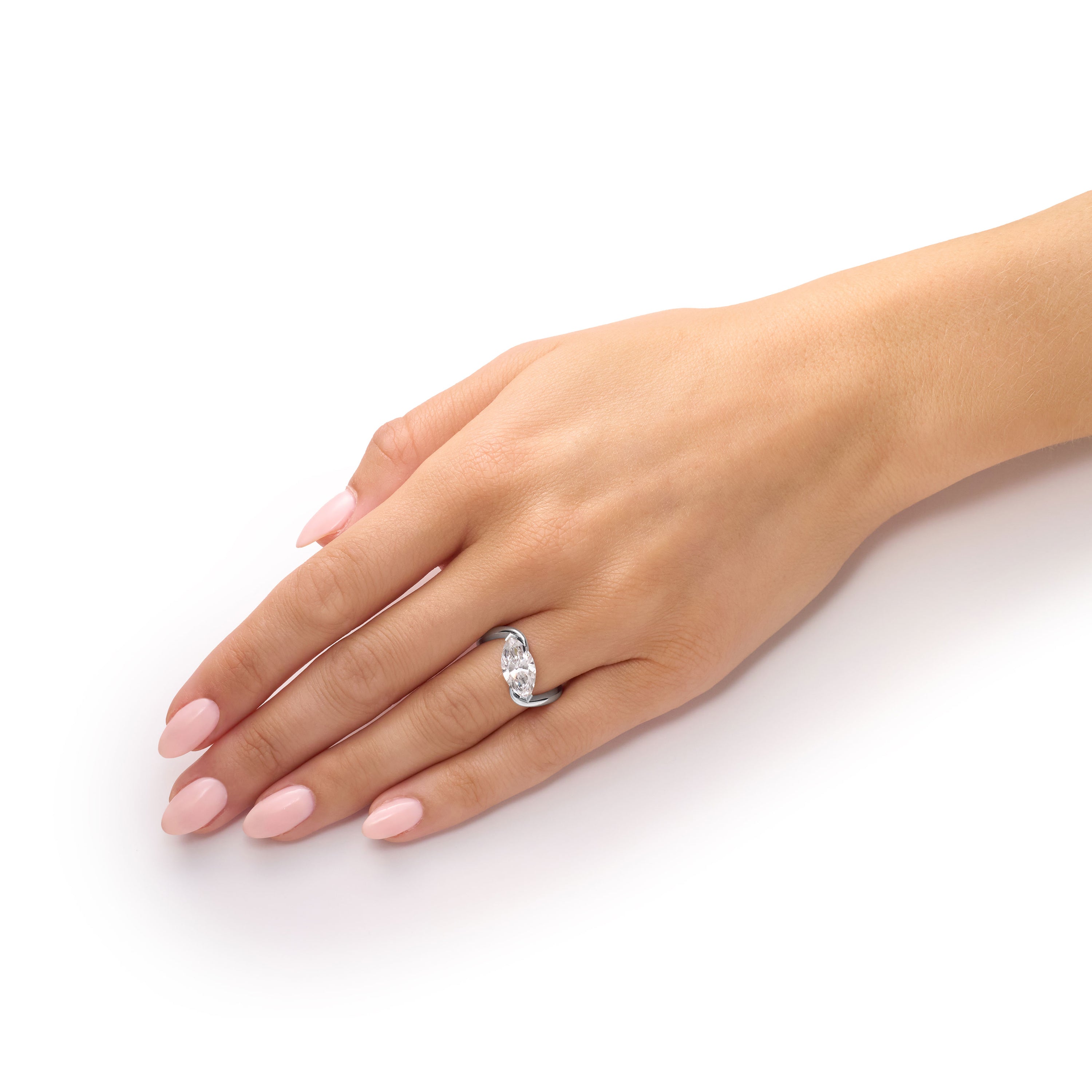 2.04cts Marquise Cut Diamond Twist Ring