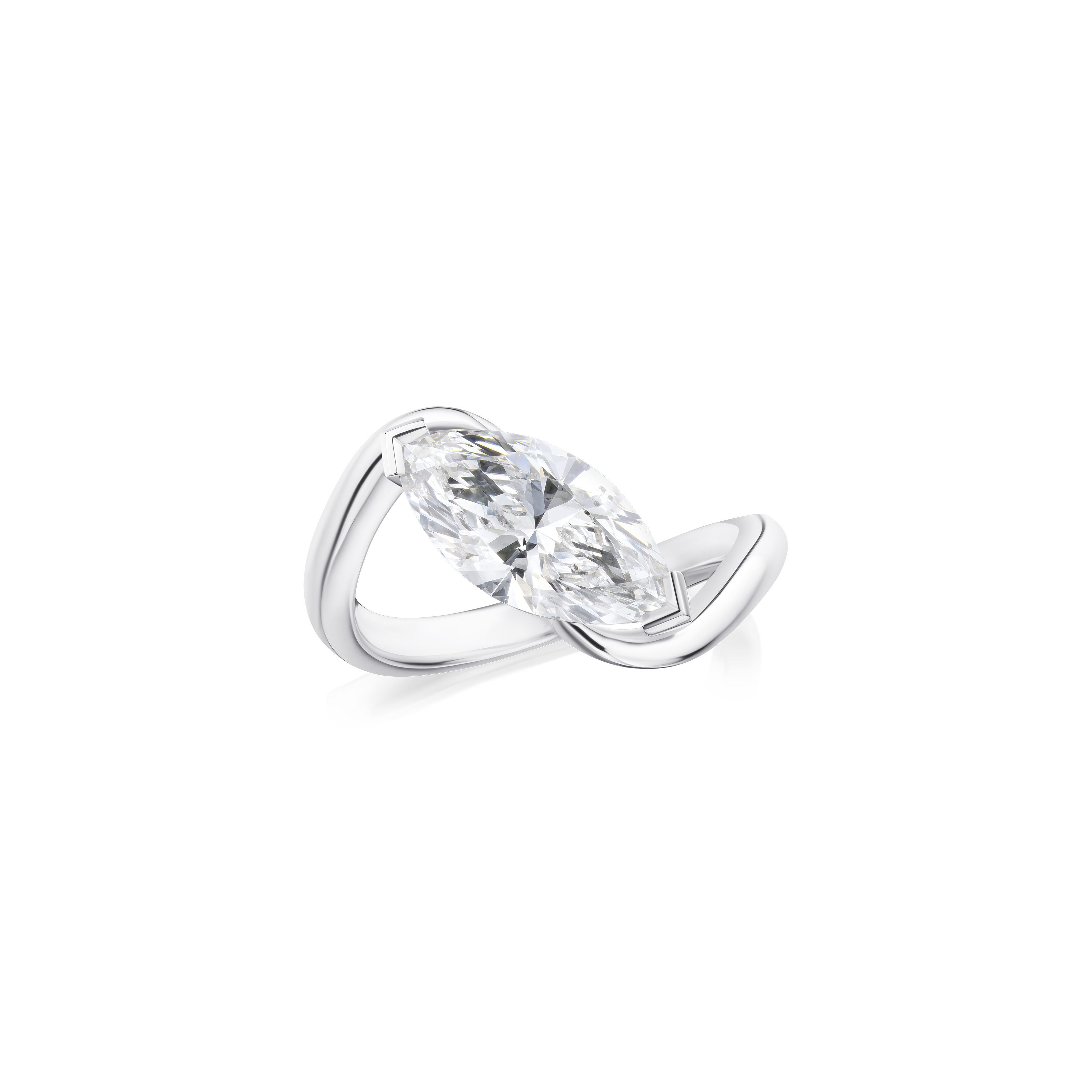 2.04cts Marquise Cut Diamond Twist Ring