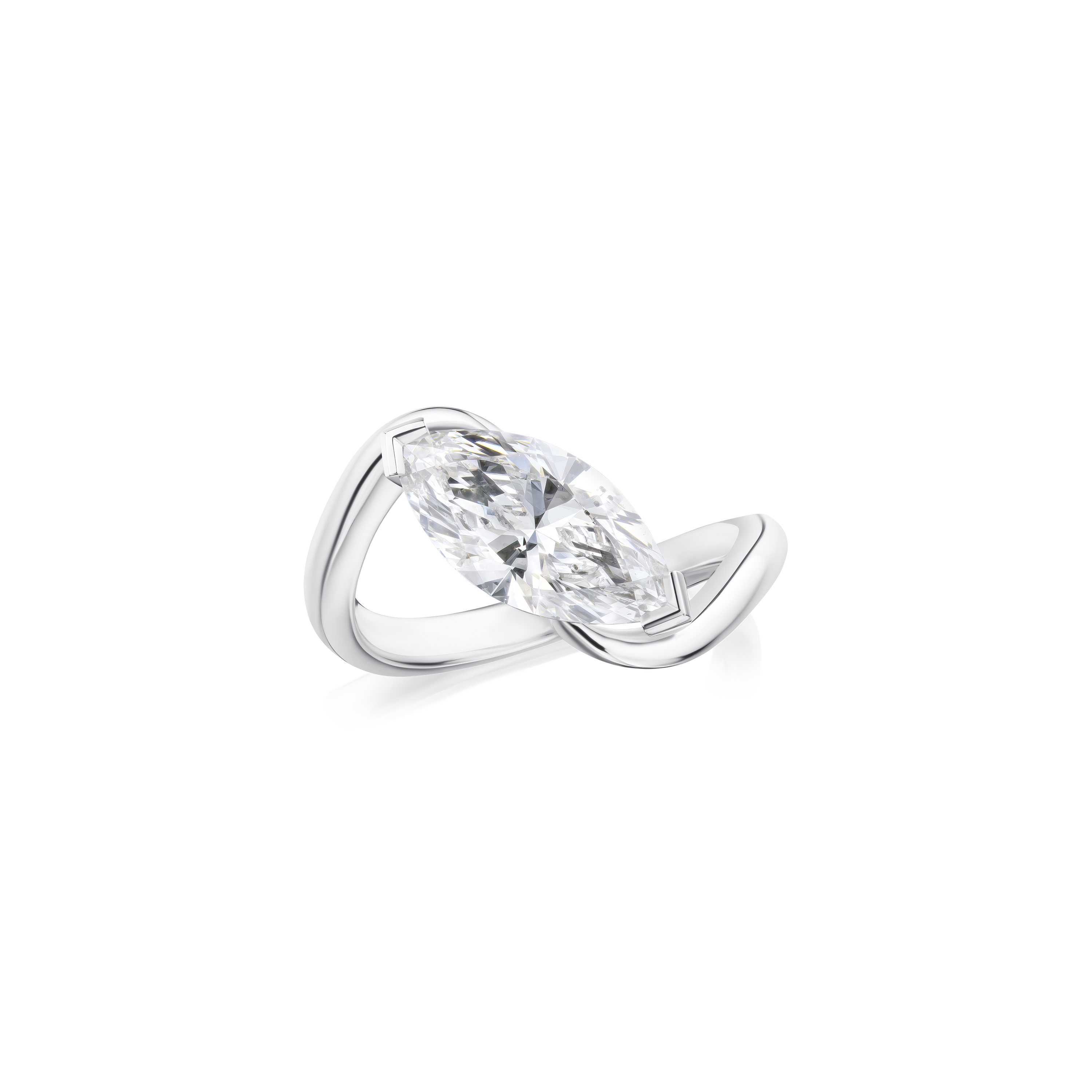 2.04cts Marquise Cut Diamond Twist Ring