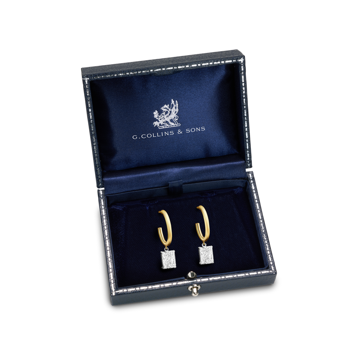 Radiant Cut Diamond Drop Earrings
