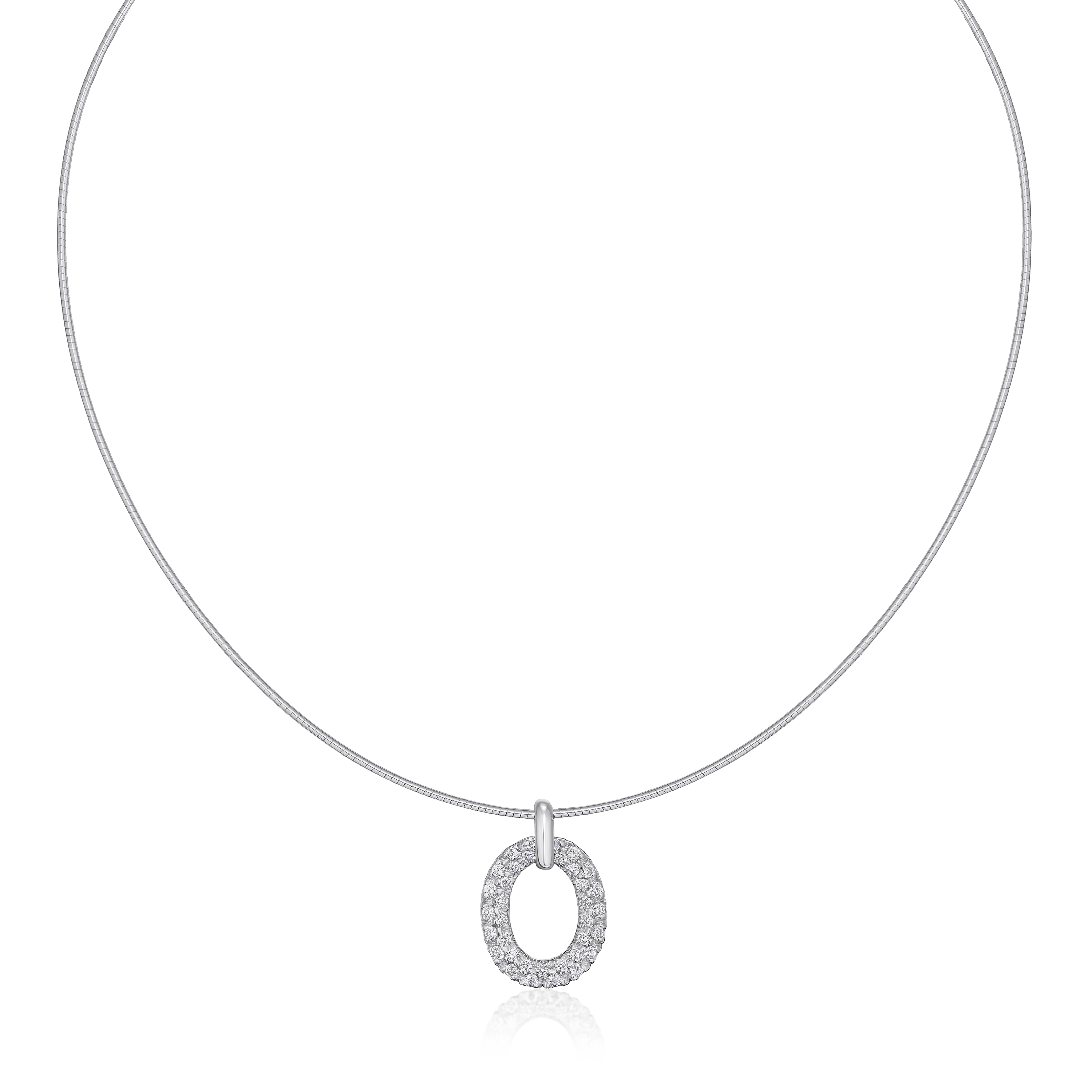 0.26ct Diamond Set Oval Pendant