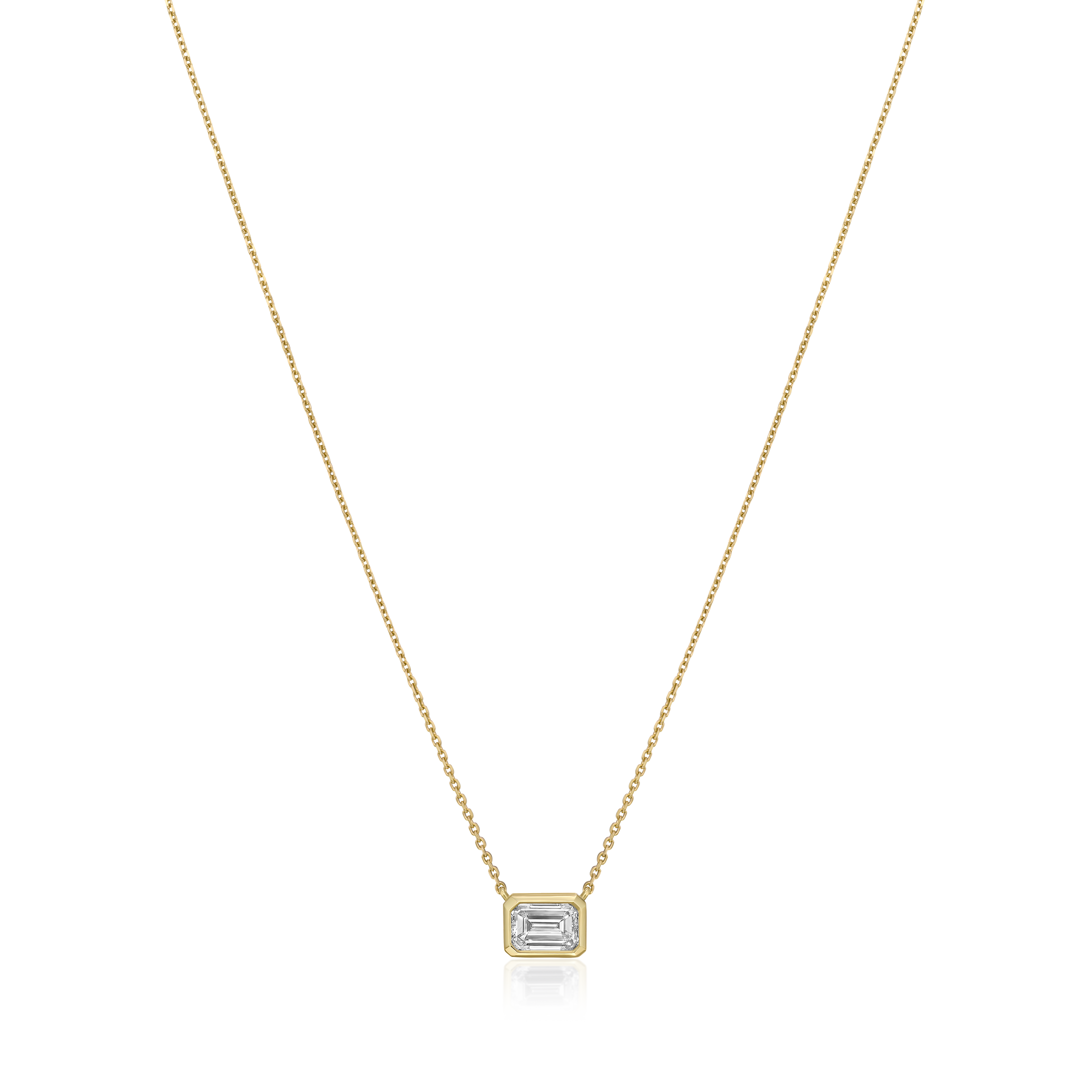 0.62ct Emerald Cut Diamond Solitaire Pendant