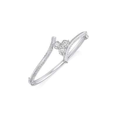 Trefoil Collection 2.25cts Diamond Set Twist Bangle