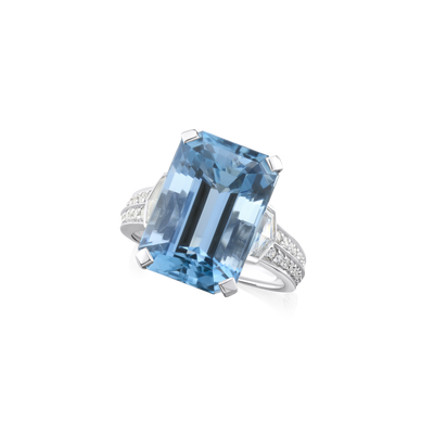 10.54cts Aquamarine and Diamond Ring