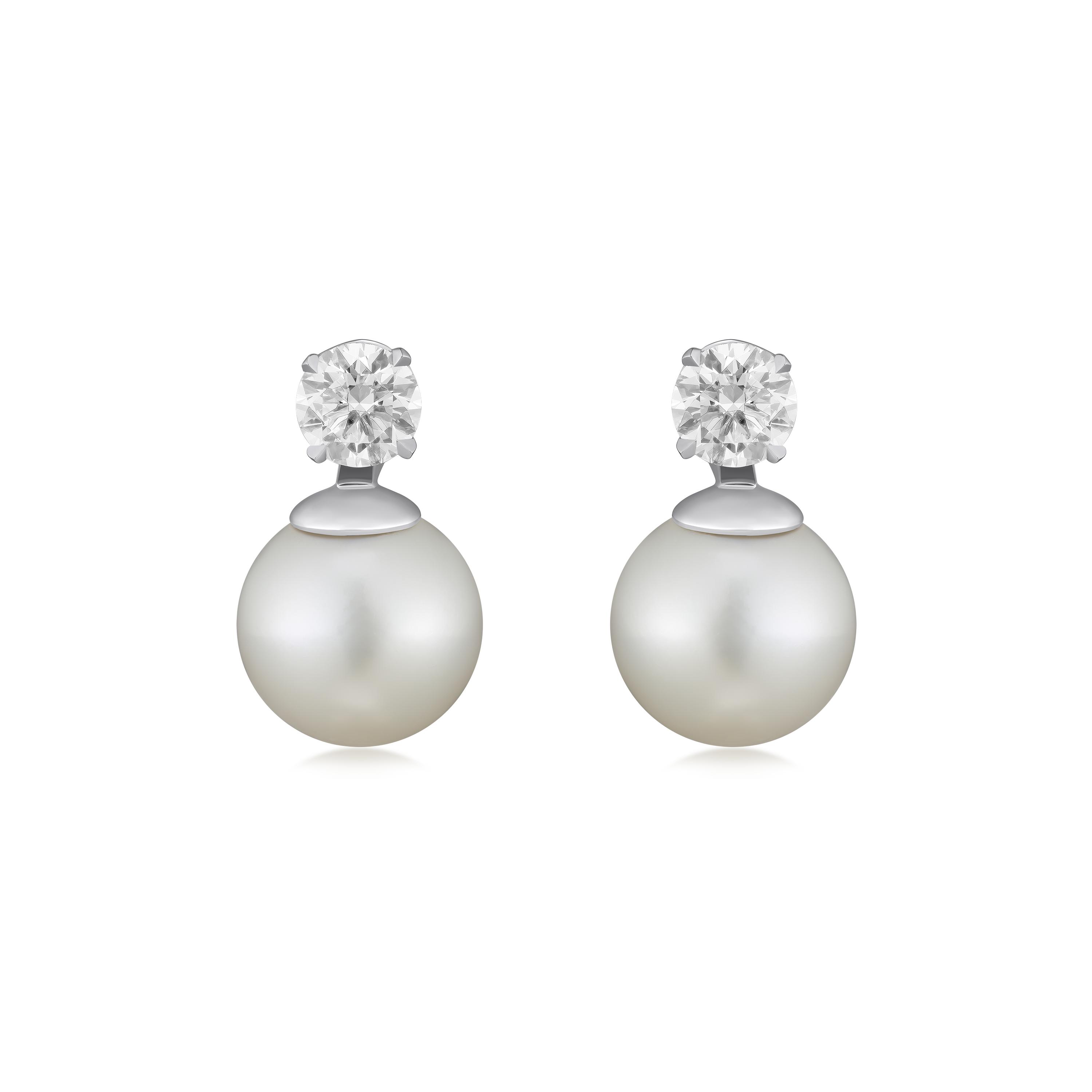 South Sea Pearl and Diamond Slide On/Off Earrings