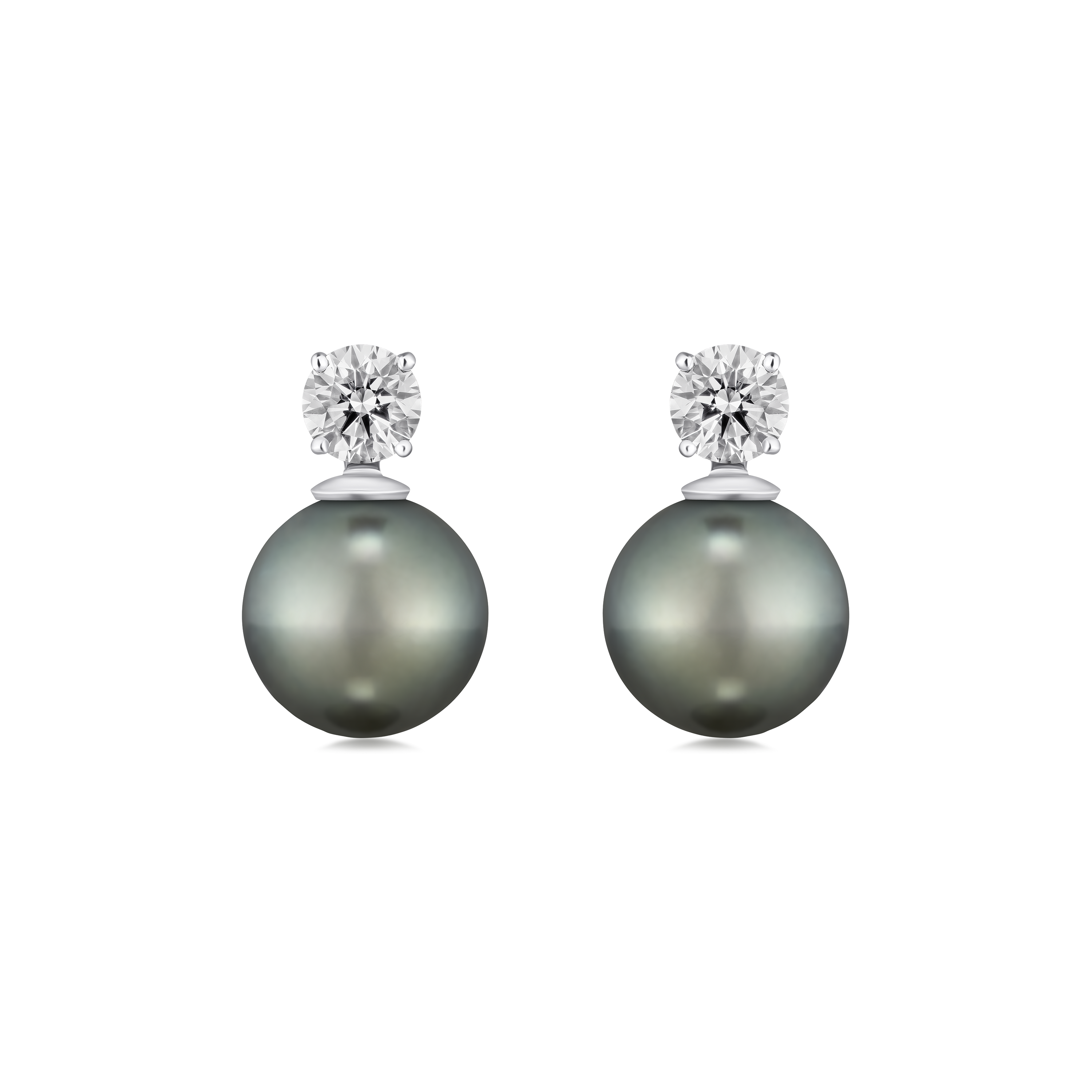 Tahitian Pearl and Diamond Slide On/Off Earrings