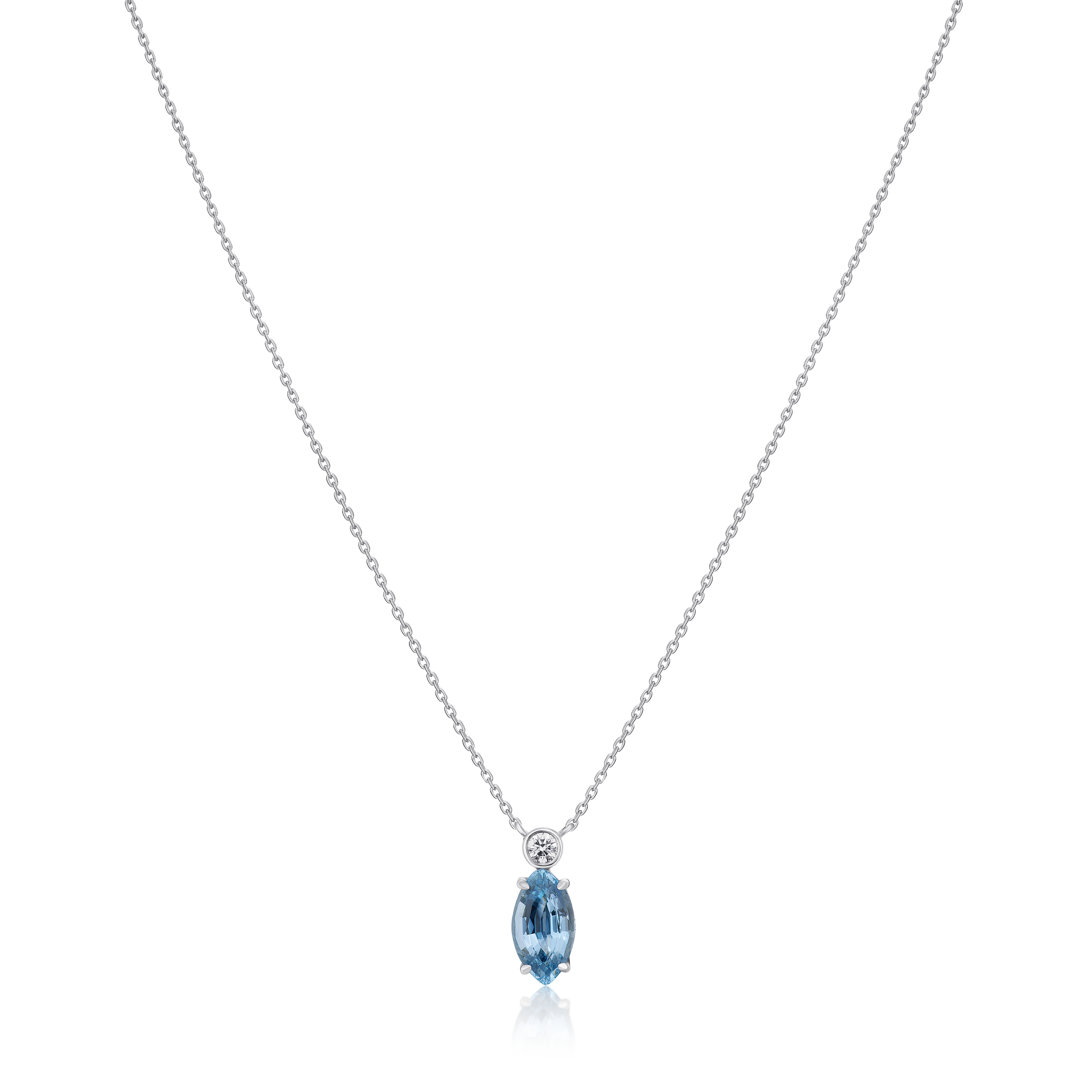 1.56cts Aquamarine and Diamond Pendant
