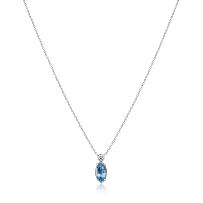 1.56cts Aquamarine and Diamond Pendant