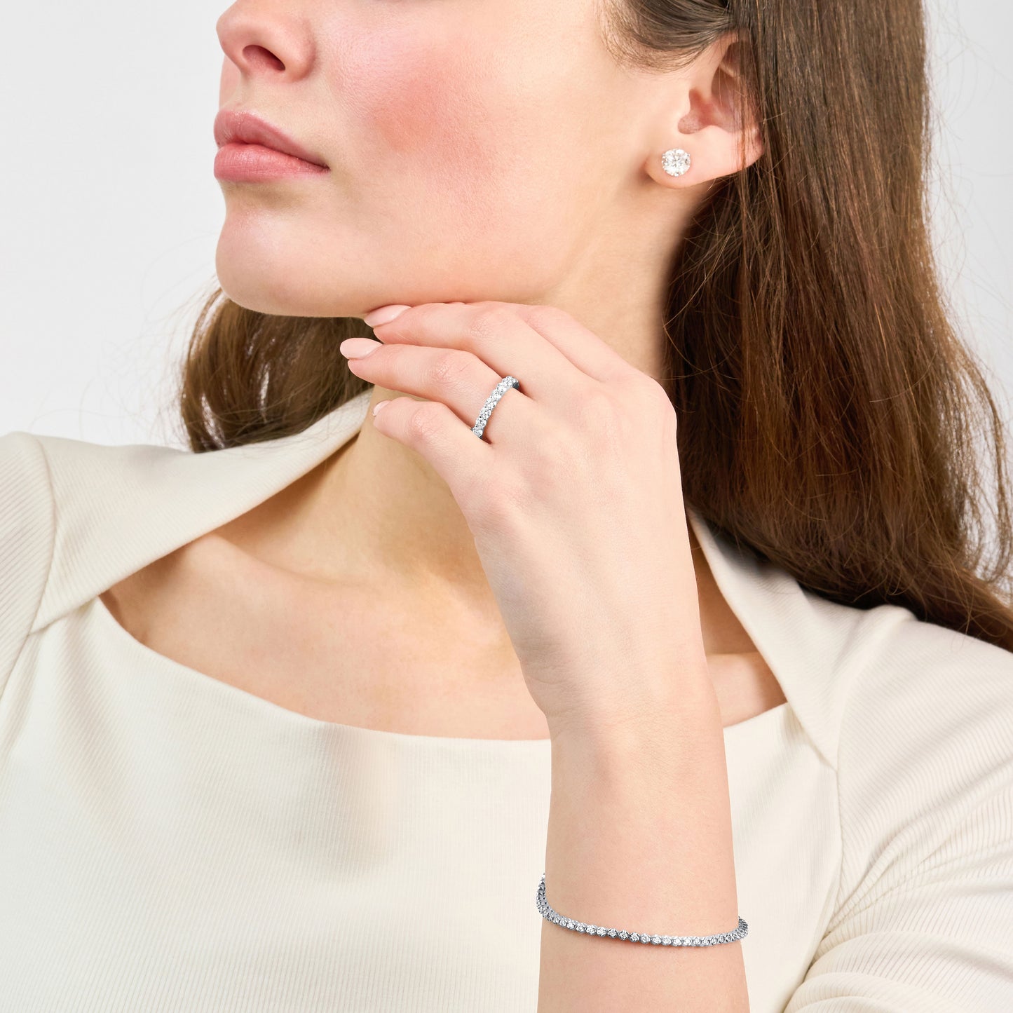 1.00ct Round Brilliant Cut Diamond Half Eternity Ring