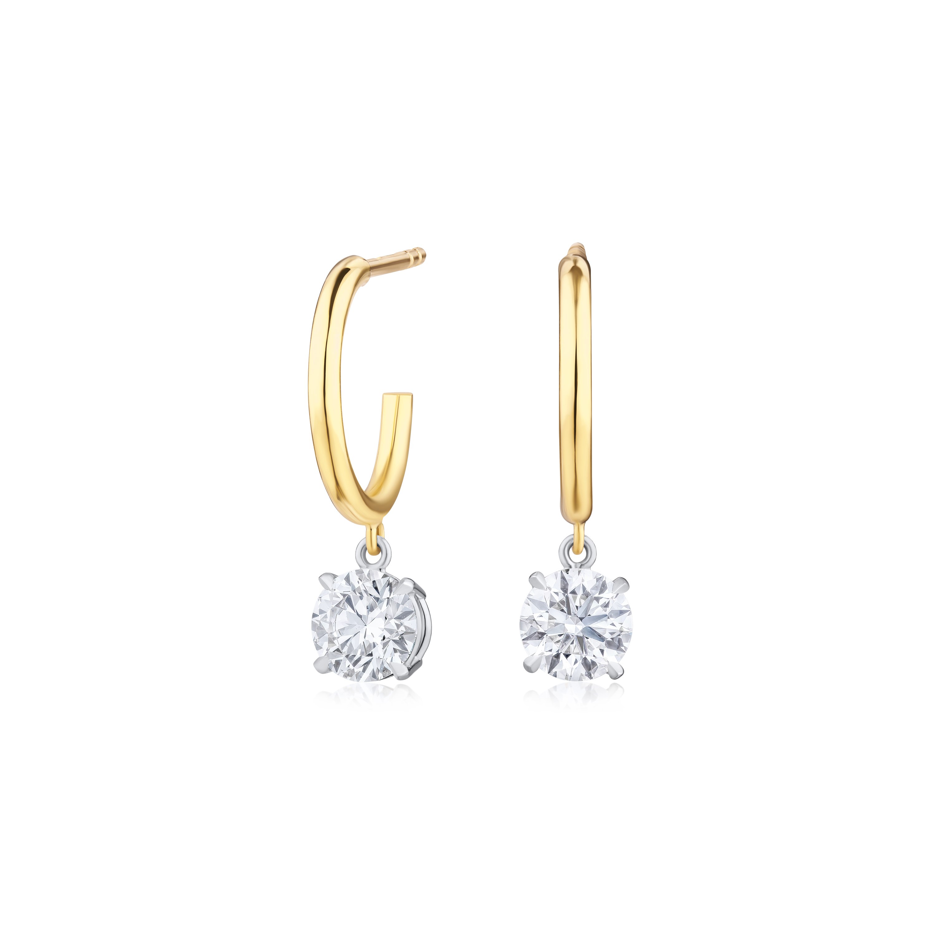 1.47ct Round Brilliant Cut Diamond Drop Earrings