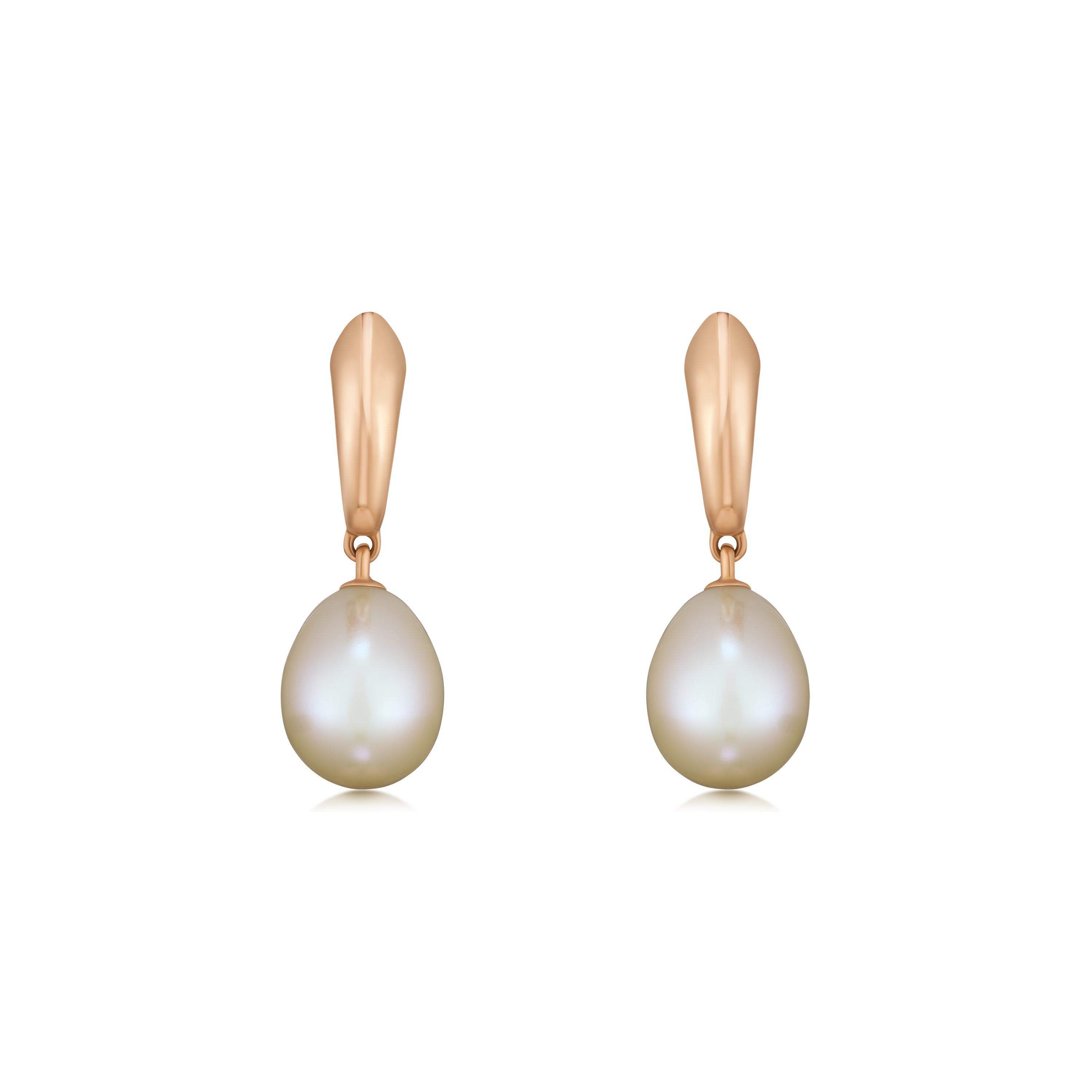 18ct Rose Gold Pearl Drop Earrings