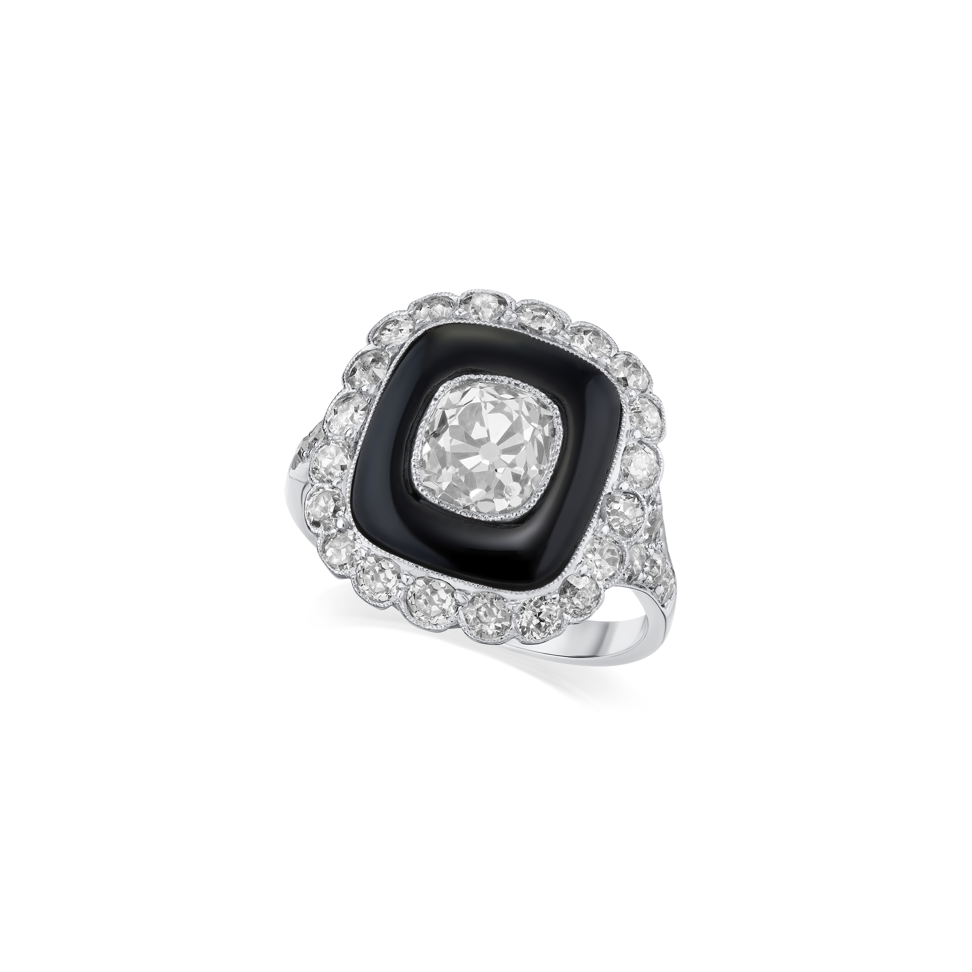1.73cts Diamond and Onyx Ring