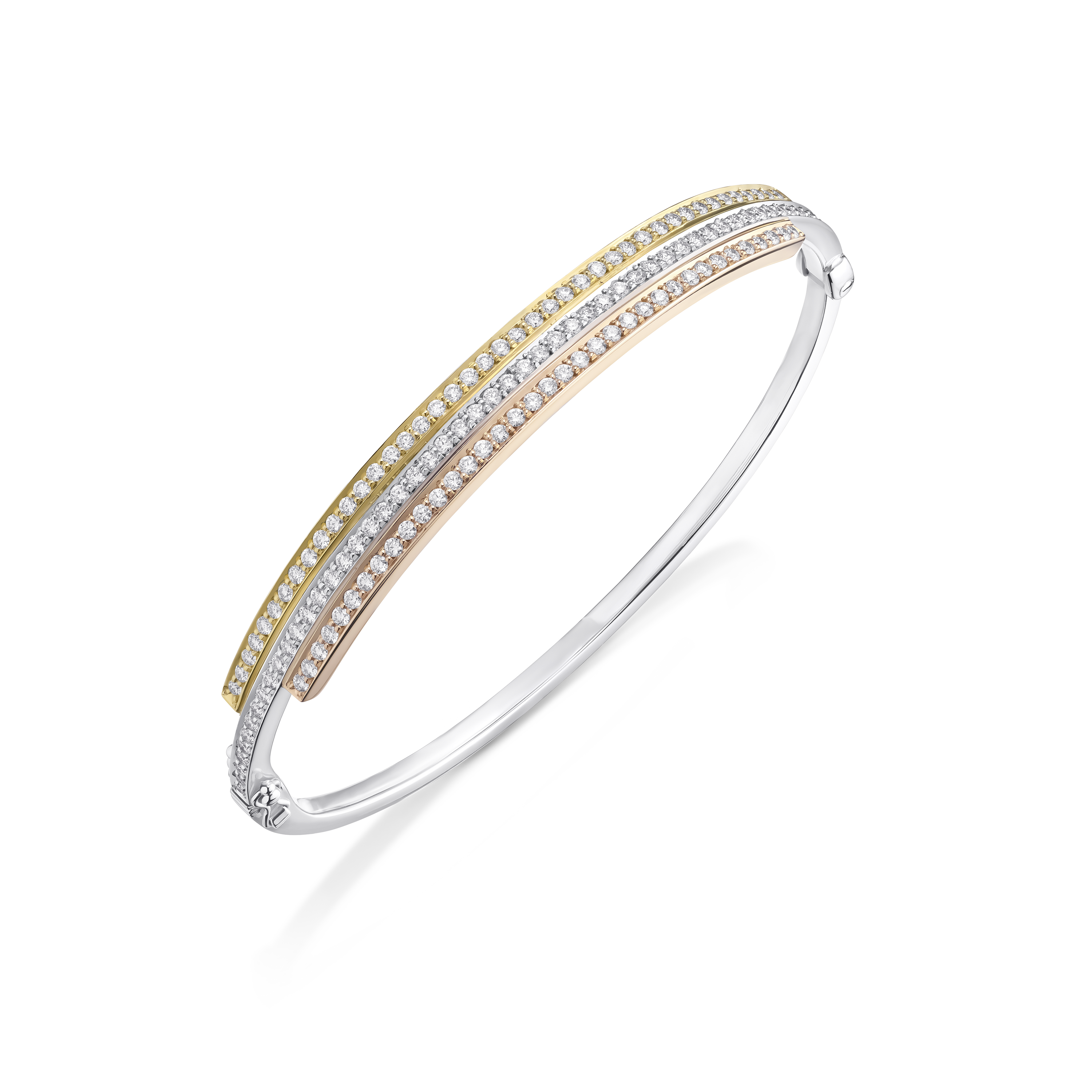 Skyline Collection Three Colour 1.25cts Diamond Set Bangle