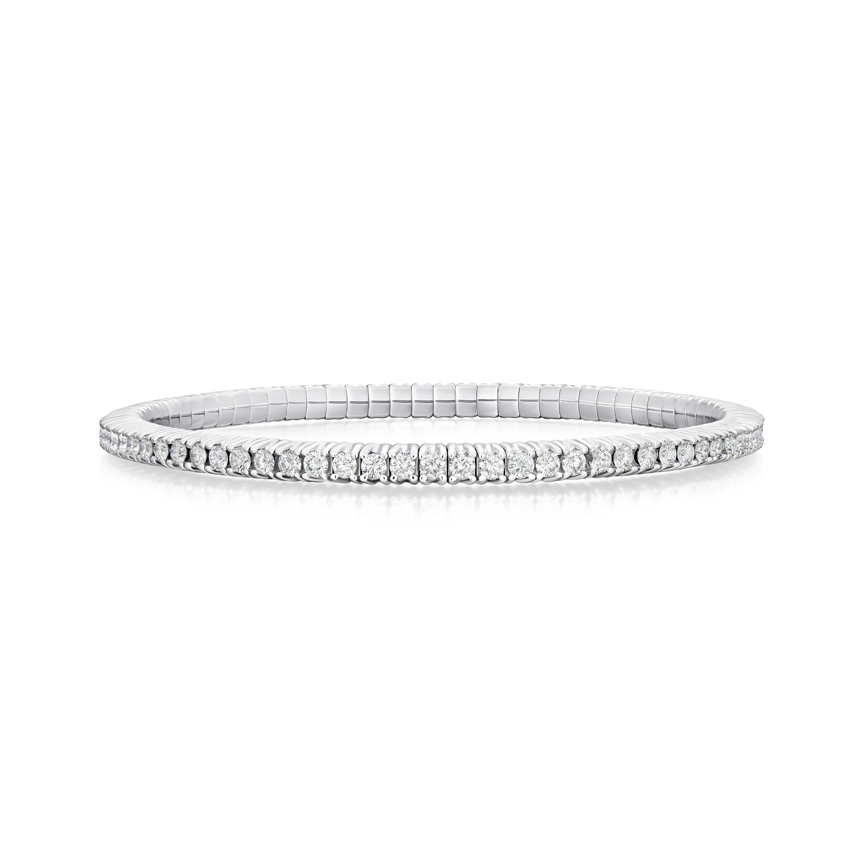2.75cts Round Brilliant Cut Diamond 18ct White Gold Flex Bracelet