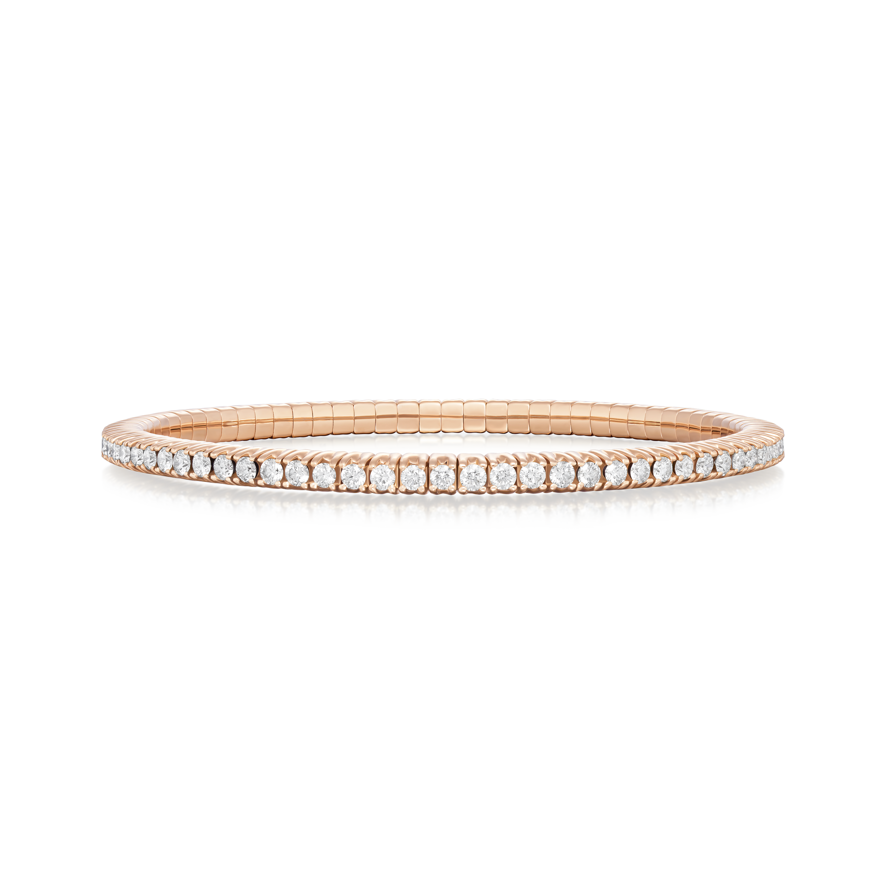 2.75cts Round Brilliant Cut Diamond 18ct Rose Gold Flex Bracelet